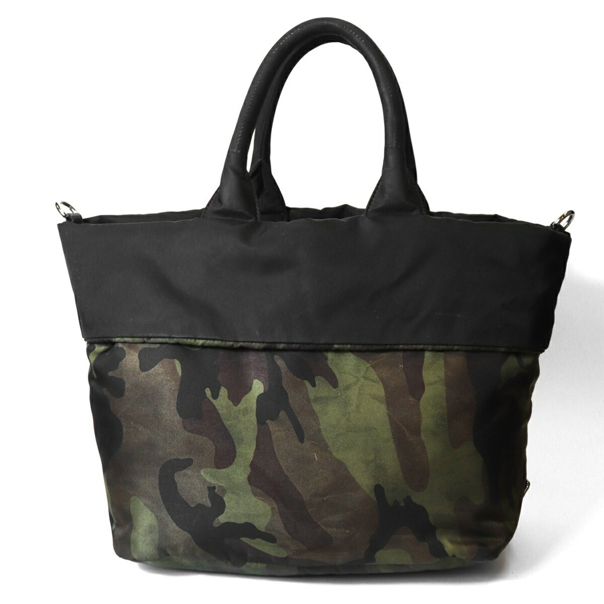 Prada Camouflage Green Khaki Nylon Handbag Shoulder Bag Tote Bag (Pre-Owned)