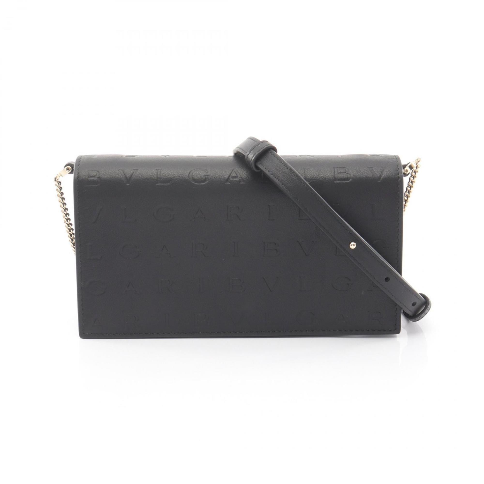 Bvlgari Black Leather Handbag Shoulder Bag (Pre-Owned)