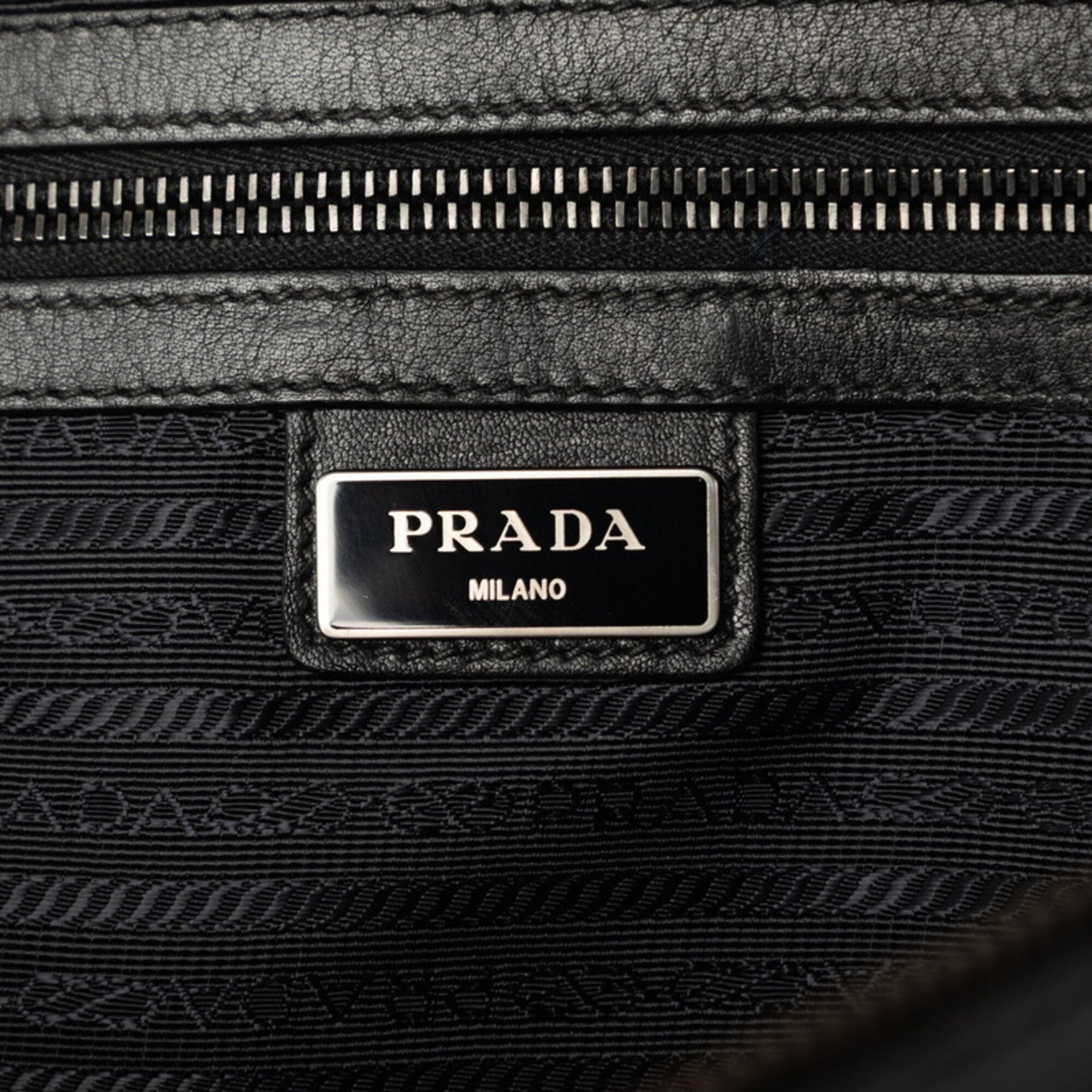 Prada Black Leather Messenger Bag (Pre-Owned)