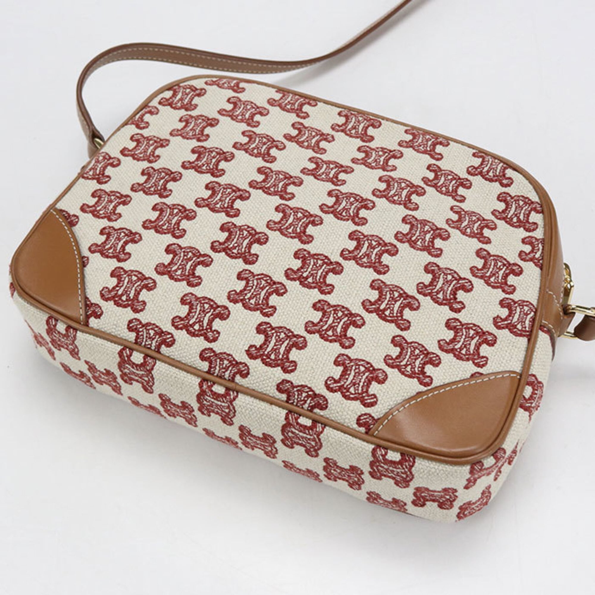 Celine Brown Canvas Shoulder Bag (Pre-Owned)