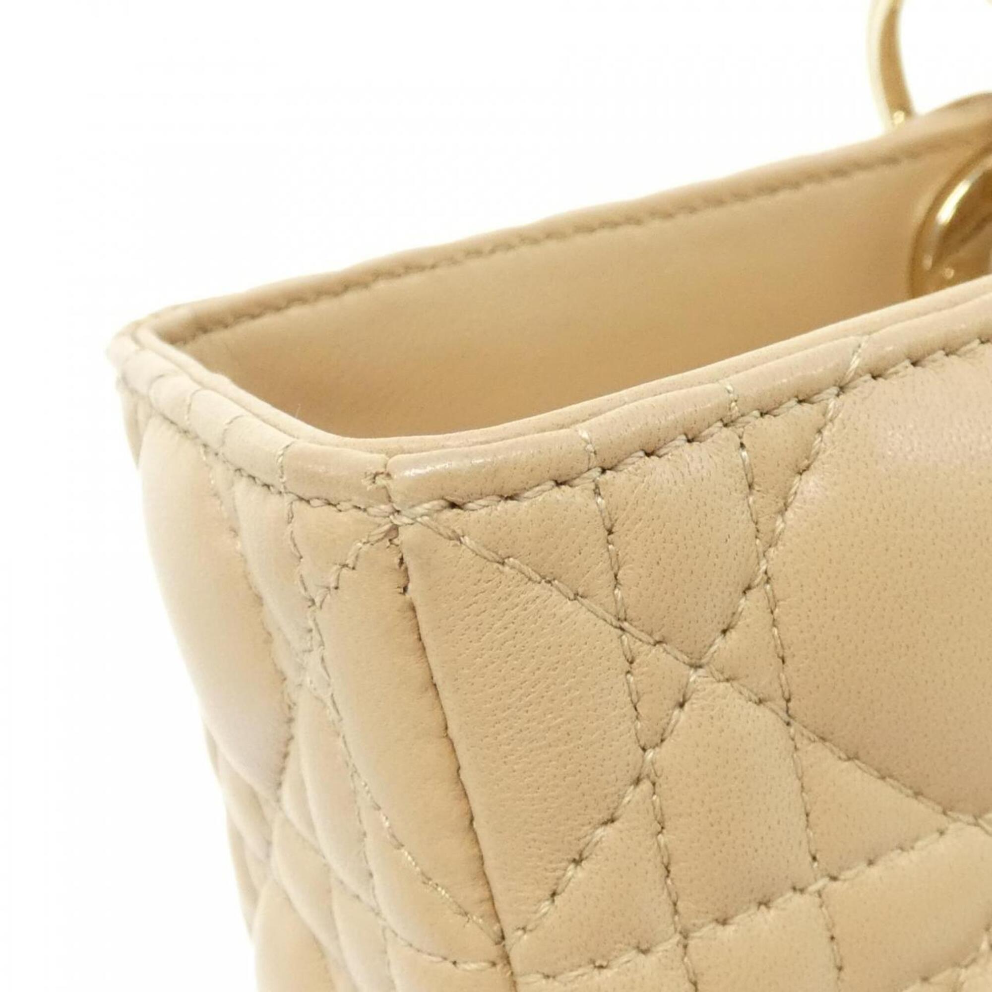Christian Dior Lady Dior Beige Leather Handbag (Pre-Owned)