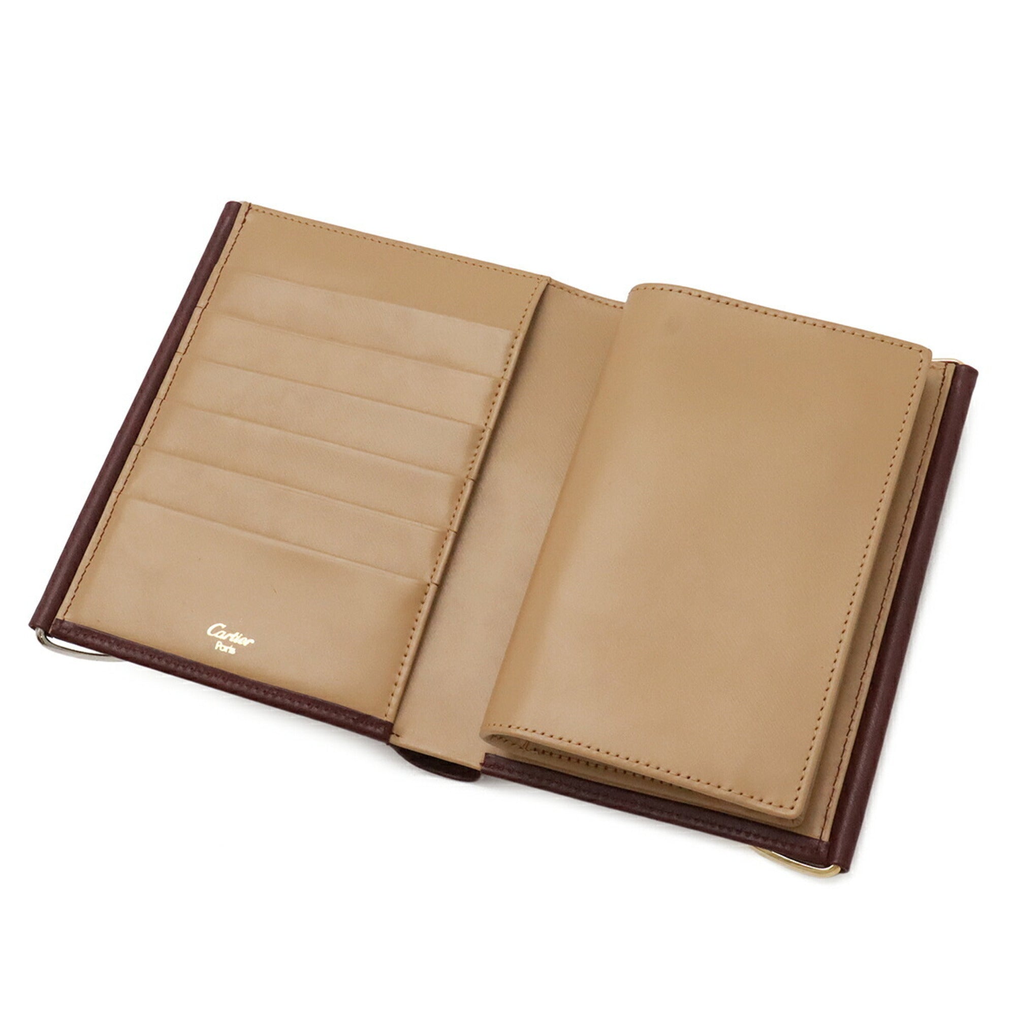 Cartier Bordeaux Leather Wallet (Bi-Fold) (Pre-Owned)