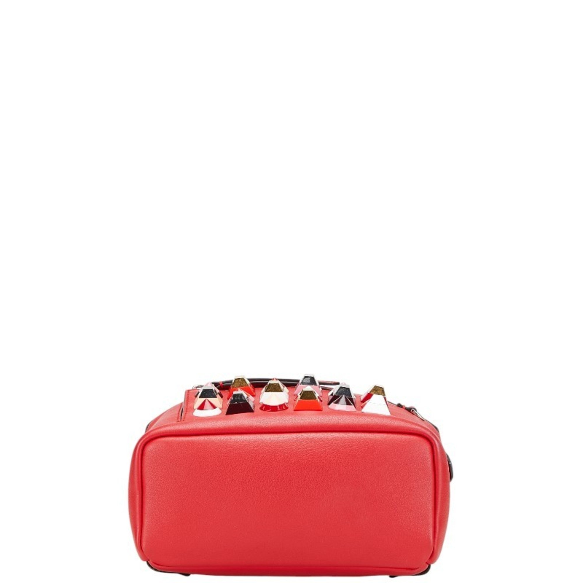 Fendi Red Color Leather Backpack (Pre-Owned)