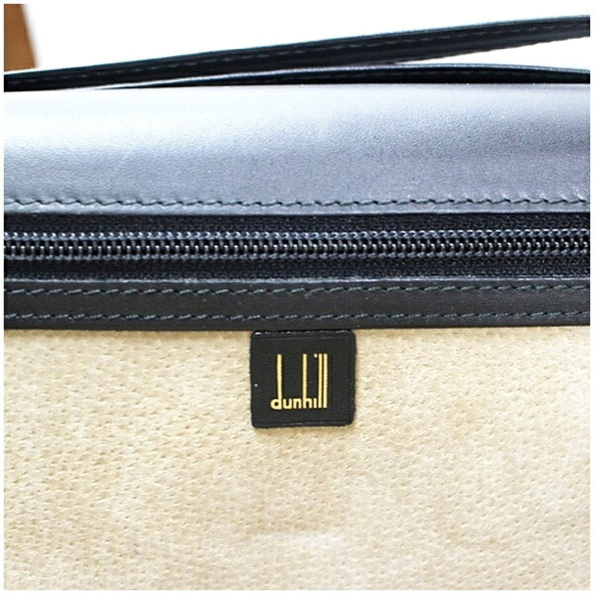 Dunhill Beige Black Leather Clutch Bag (Pre-Owned)