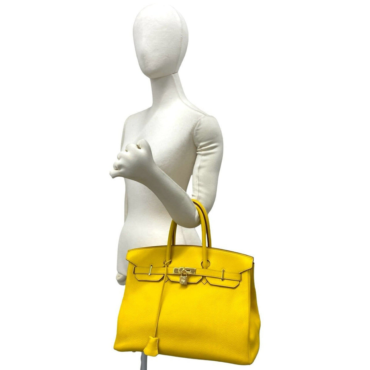 Hermes Yellow Taurillon Clemence Leather Handbag (Pre-Owned)