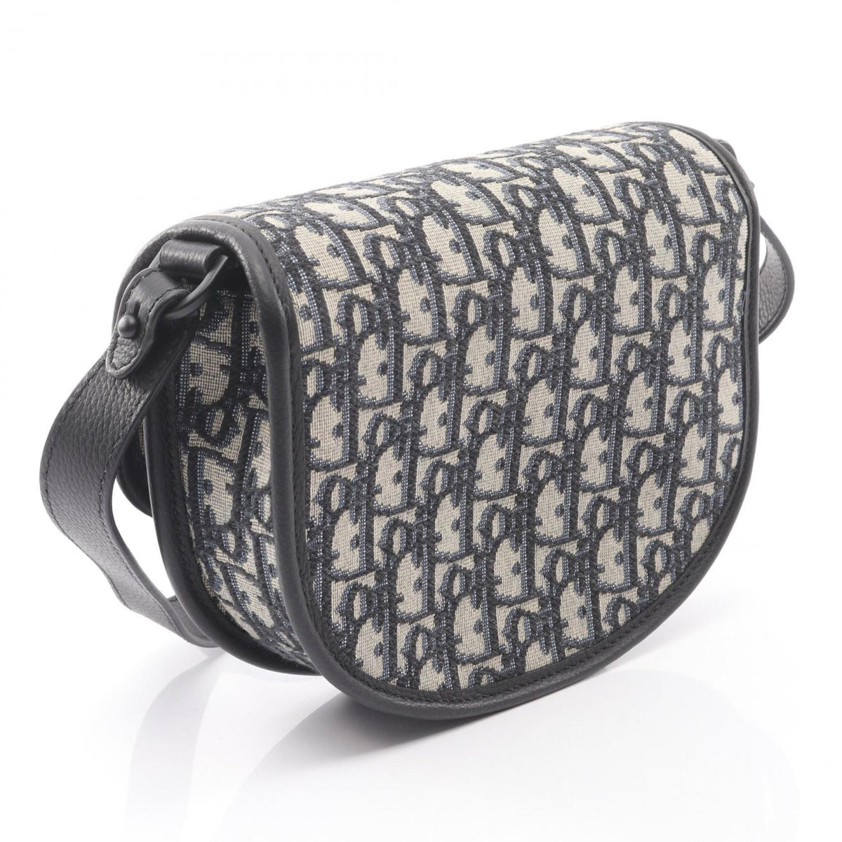 Christian Dior Beige Black Blue Canvas Shoulder Bag (Pre-Owned)