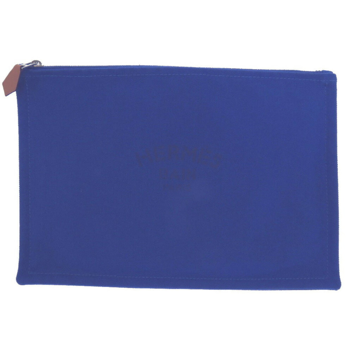 Hermes Blue Cotton Canvas Pouch (Pre-Owned)