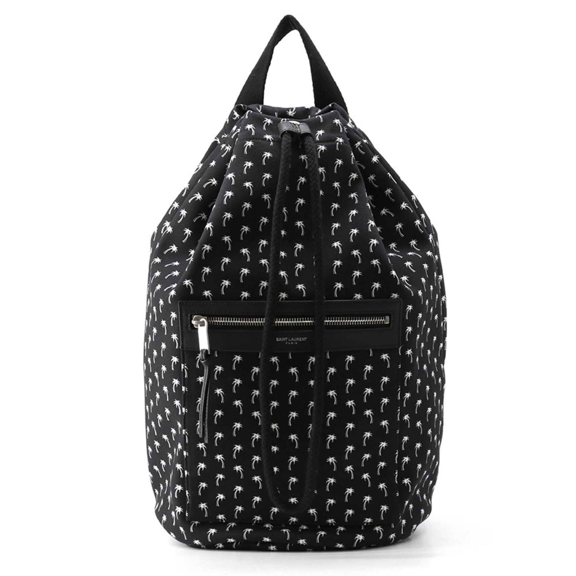 Yves Saint Laurent Black White Canvas Handbag Pouch Shoulder Bag (Pre-Owned)