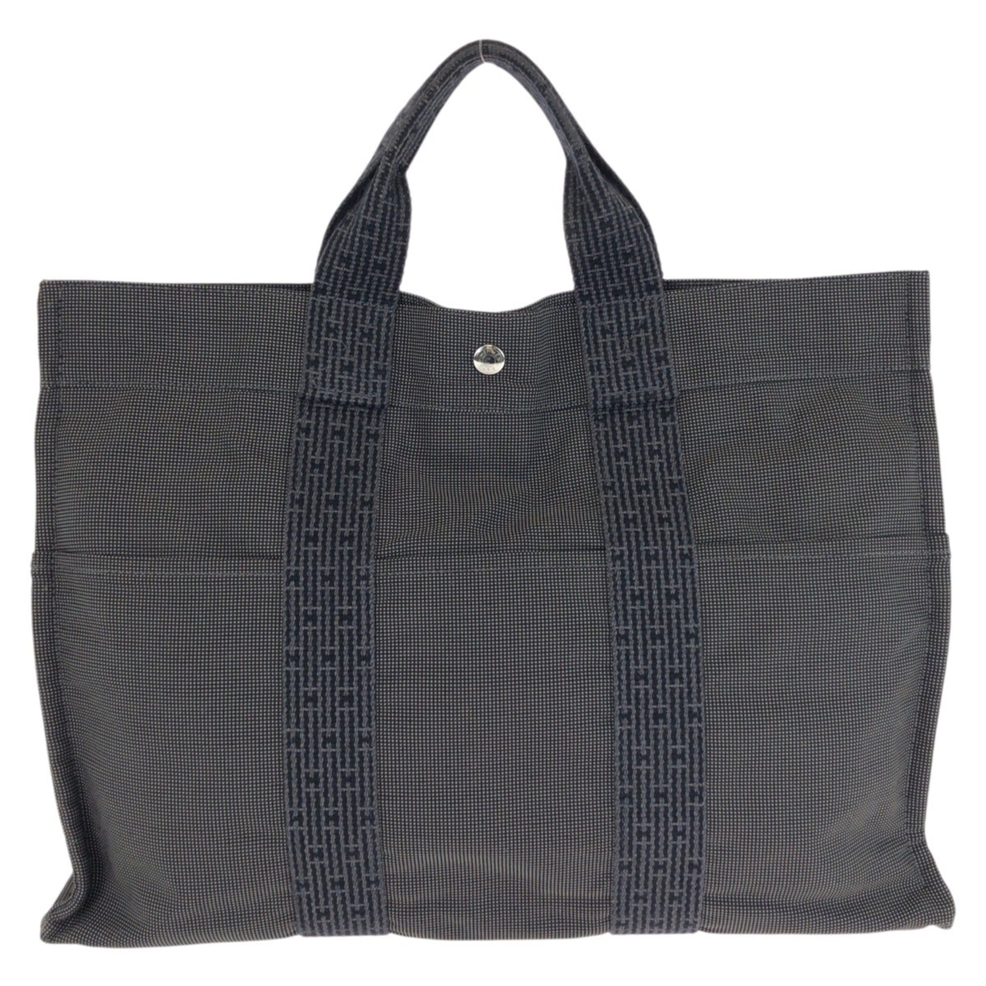 Hermes Gray Polyamide Polyester Handbag Tote Bag (Pre-Owned)