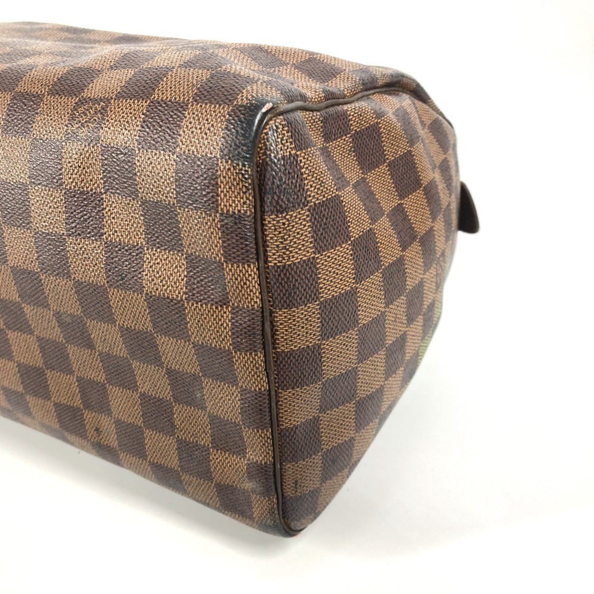 Louis Vuitton Brown Damier Canvas Ebene Damier Canvas Boston Bag Handbag (Pre-Owned)