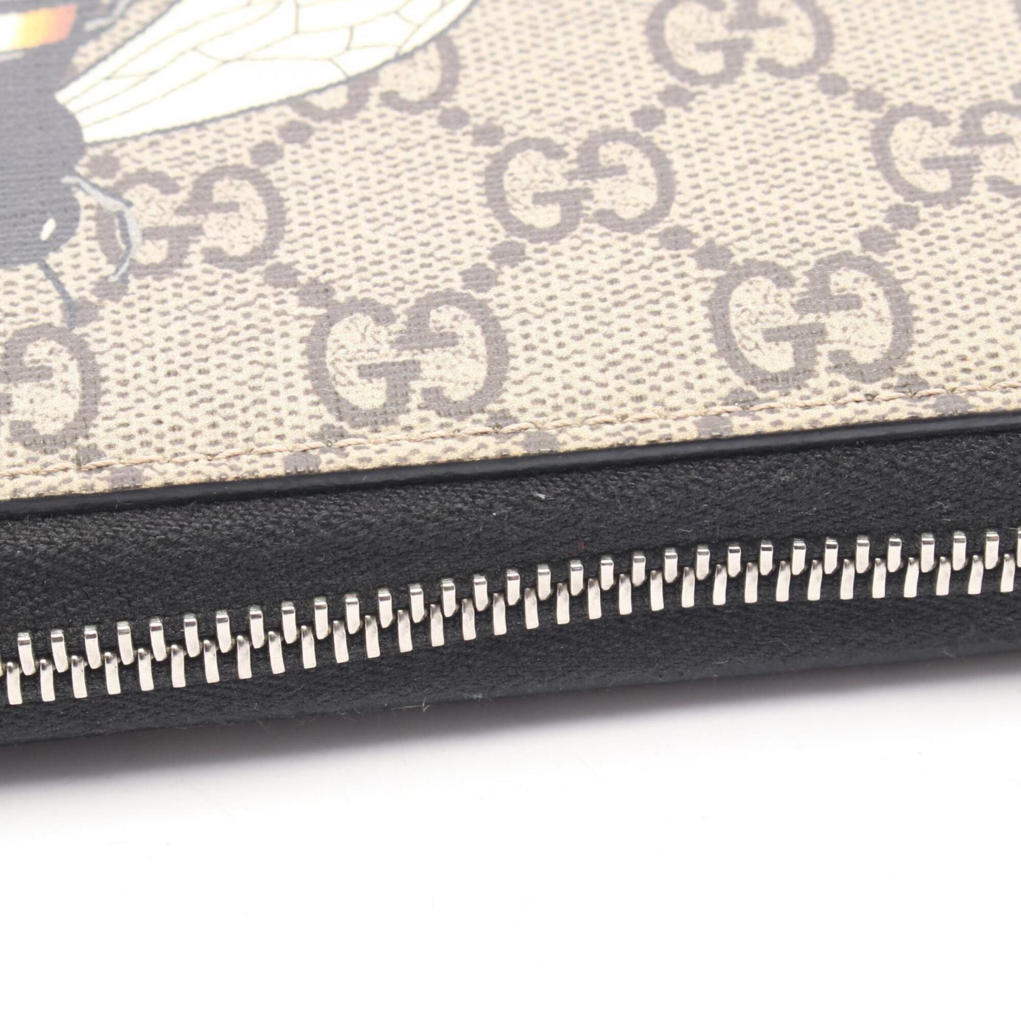 Gucci Beige Brown Multi-Color Gg Supreme Leather Long Wallet (Bi-Fold) (Pre-Owned)
