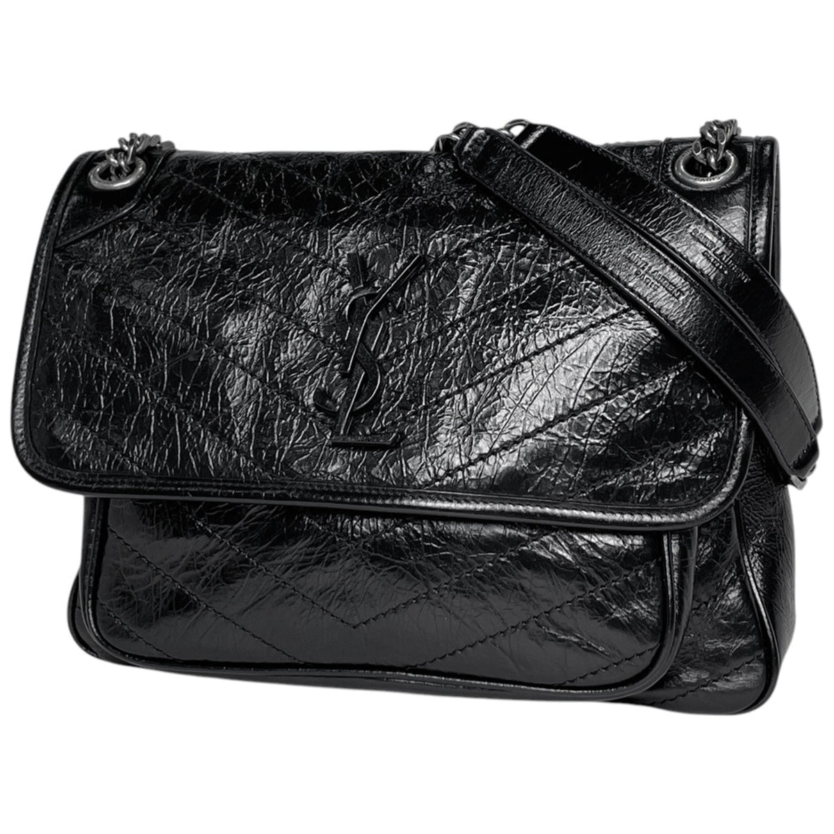 Saint Laurent Black Leather Shoulder Bag (Pre-Owned)