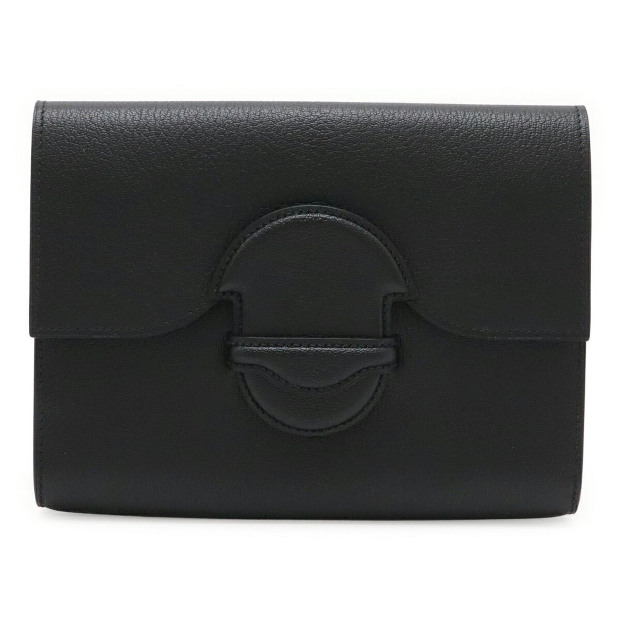 Hermes Black Chevre Leather Clutch Bag (Pre-Owned)