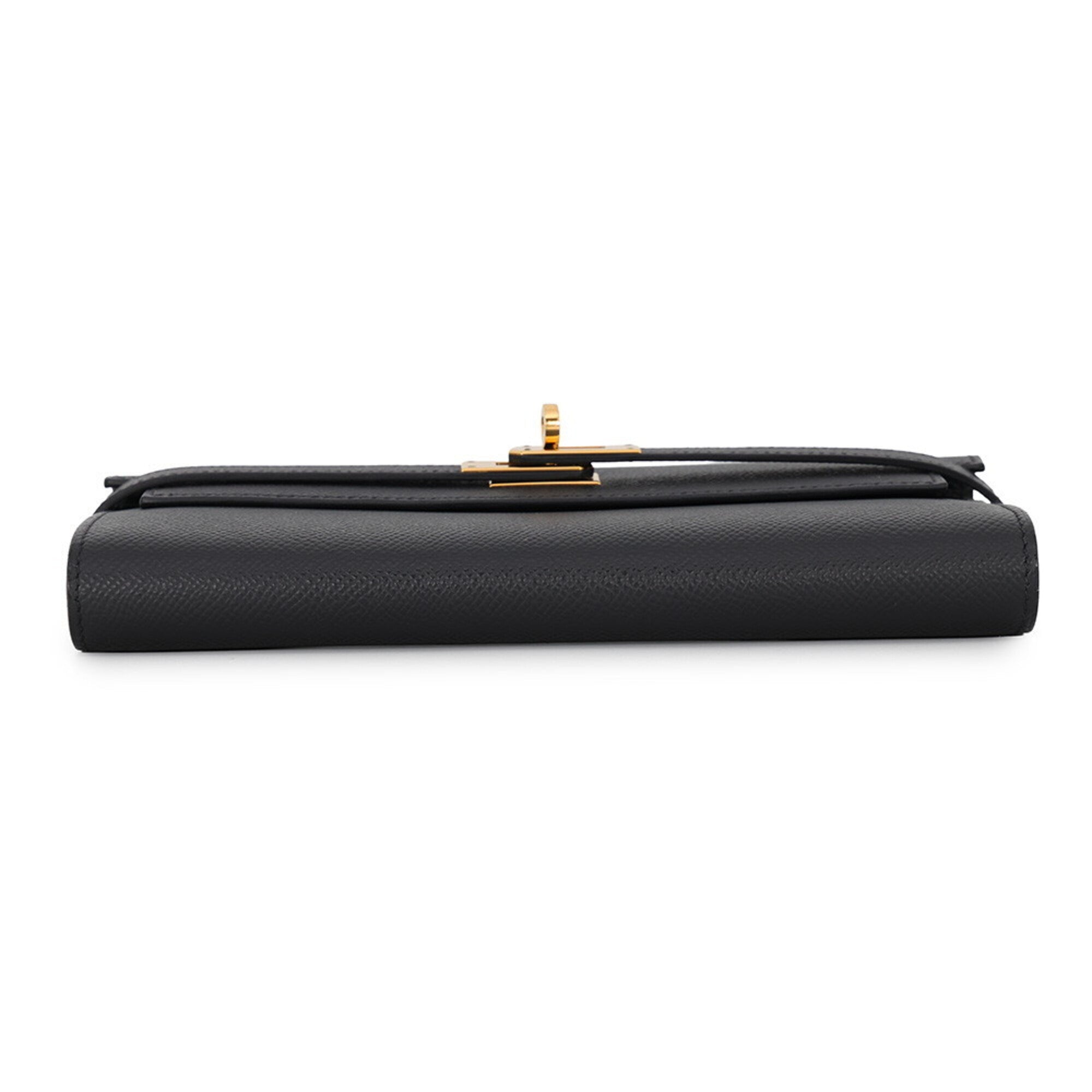 Hermes Black Epsom Leather Long Wallet (Bi-Fold) (Pre-Owned)