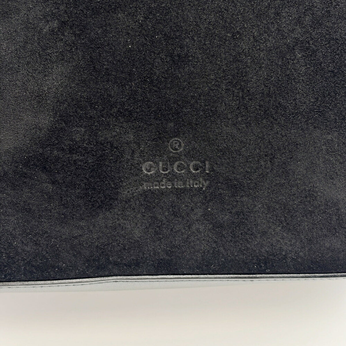 Gucci Black Suede Leather Plastic Handbag (Pre-Owned)