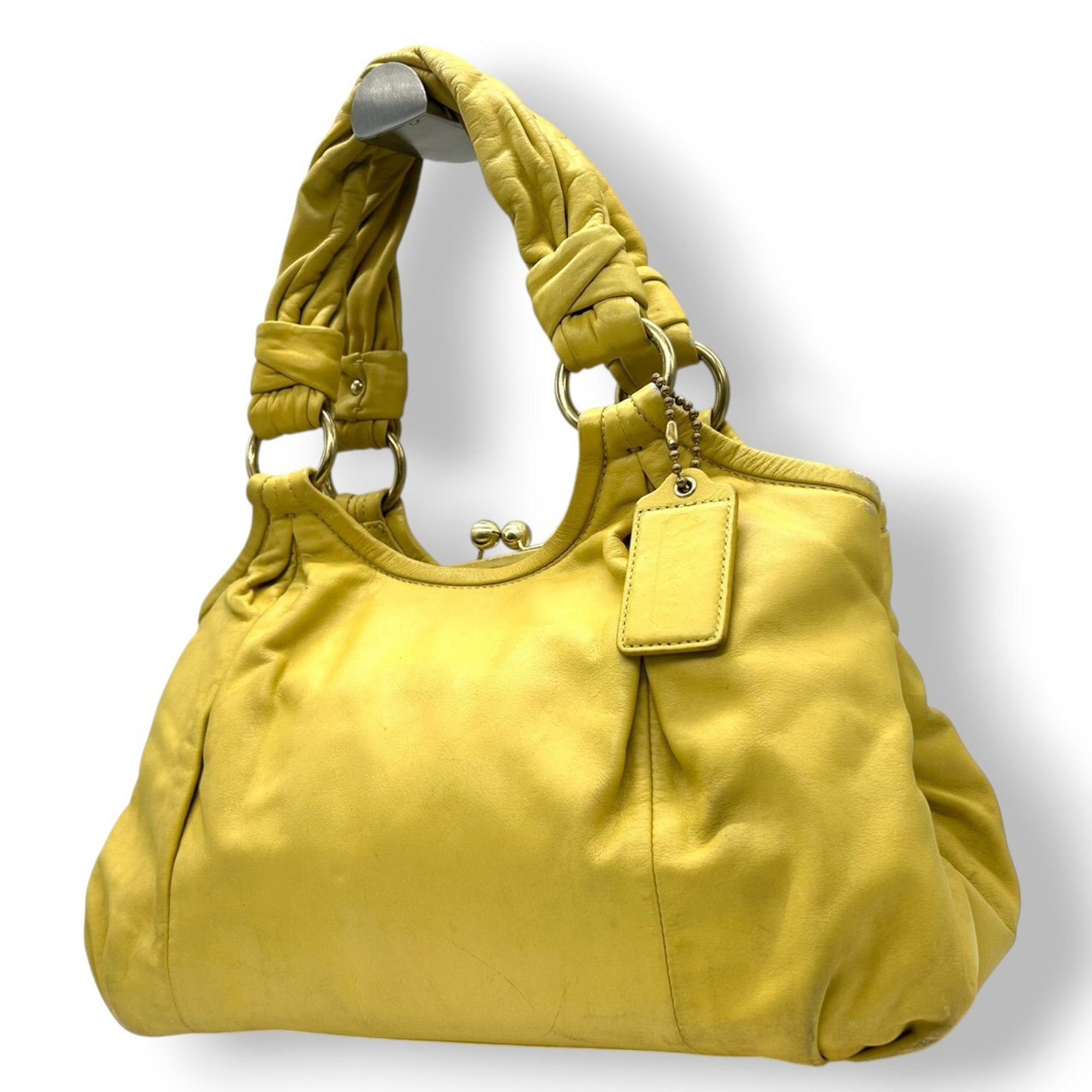 Coach Yellow Leather Handbag Shoulder Bag (Pre-Owned)