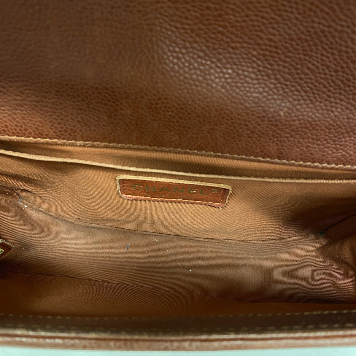 Chanel Brown Grained Calfskin Shoulder Bag (Pre-Owned)