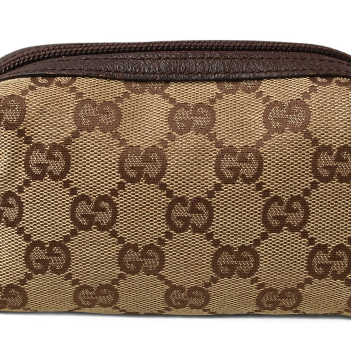 Gucci Beige Brown Gg Canvas Pouch (Pre-Owned)