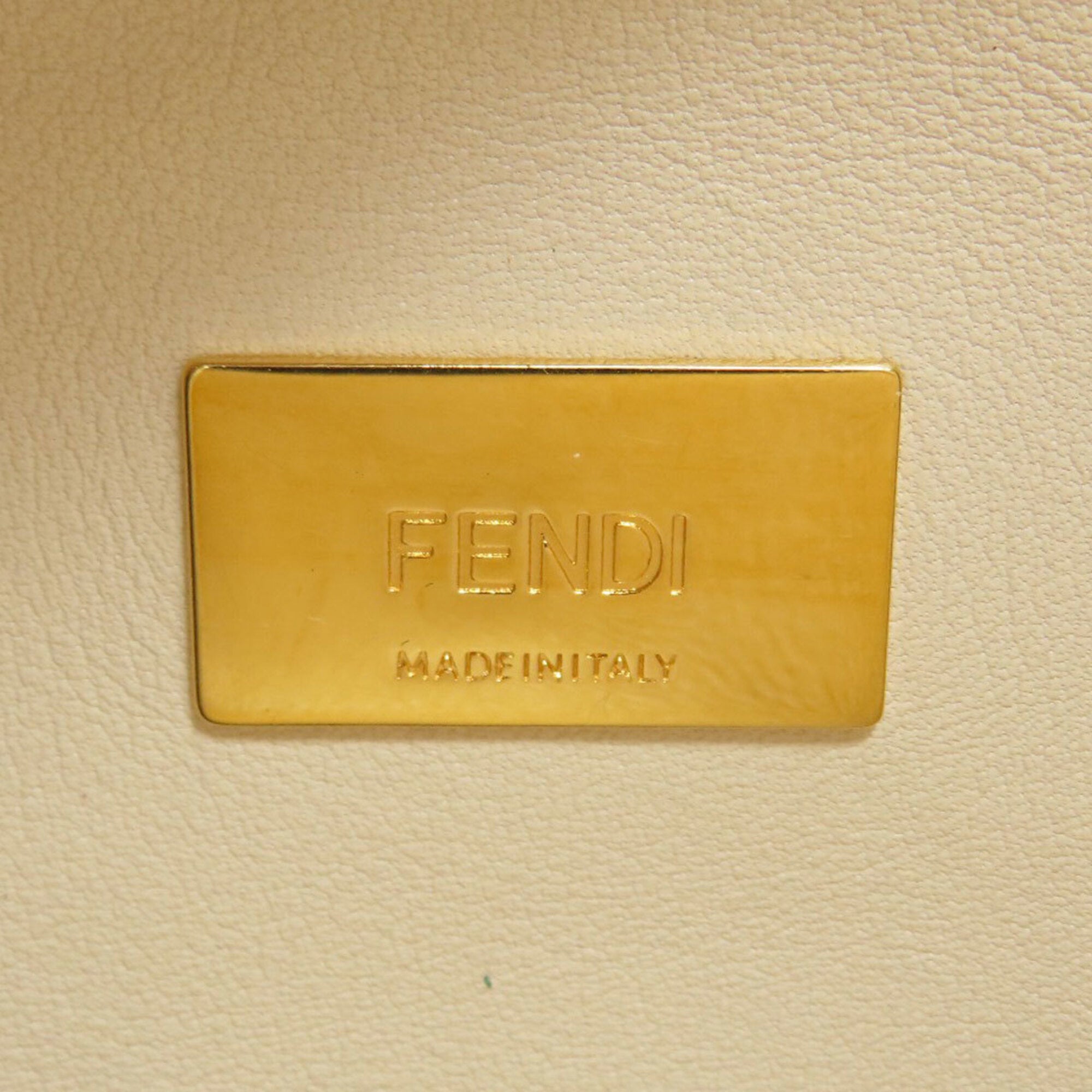 Fendi Peekaboo Khaki Leather Handbag (Pre-Owned)