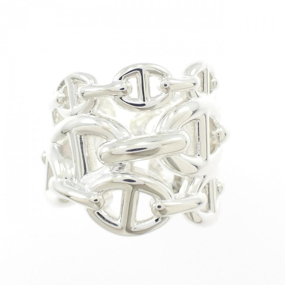 Hermes Silver 925 Band Ring (Pre-Owned)