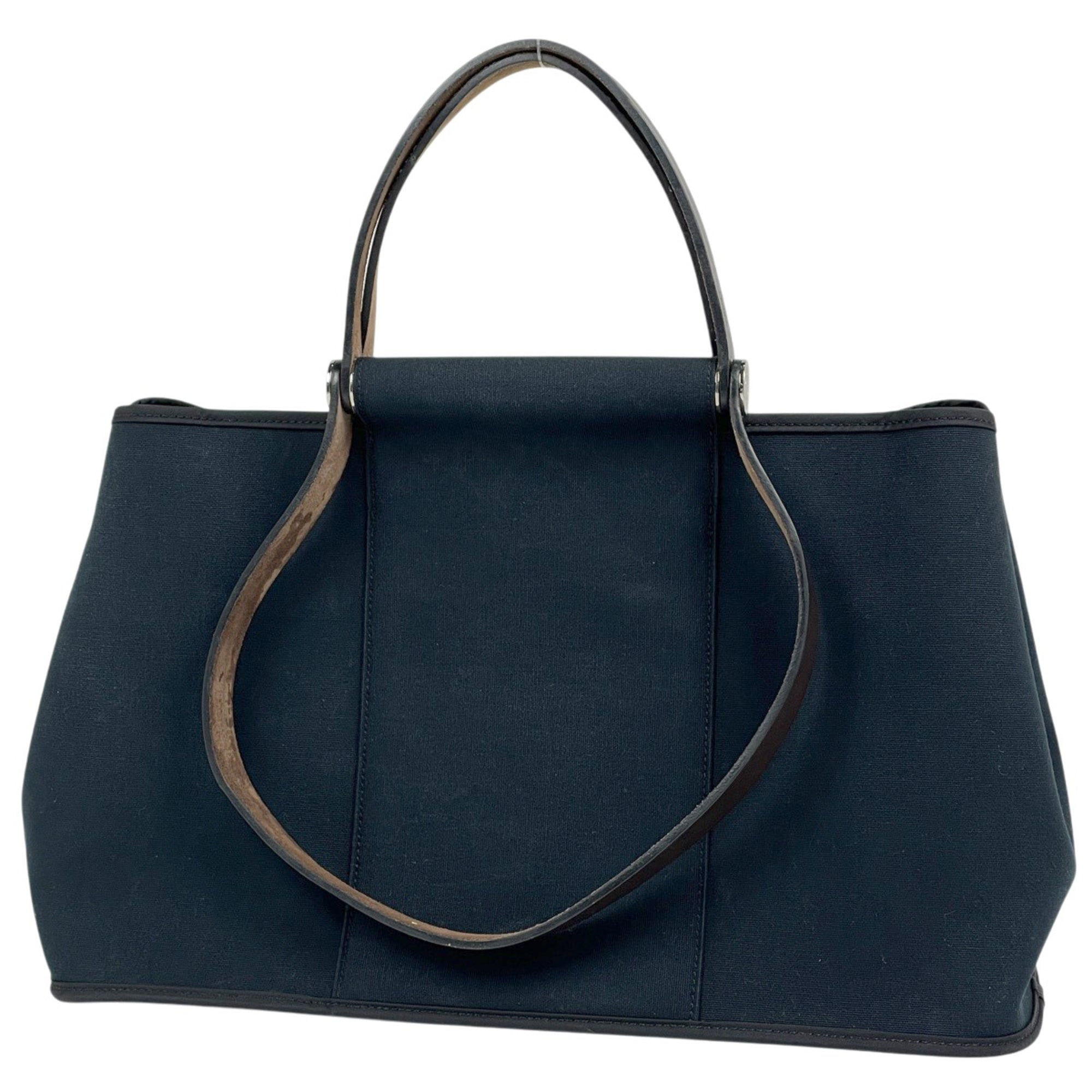 Hermes Black Toile Officier Shoulder Bag Tote Bag (Pre-Owned)