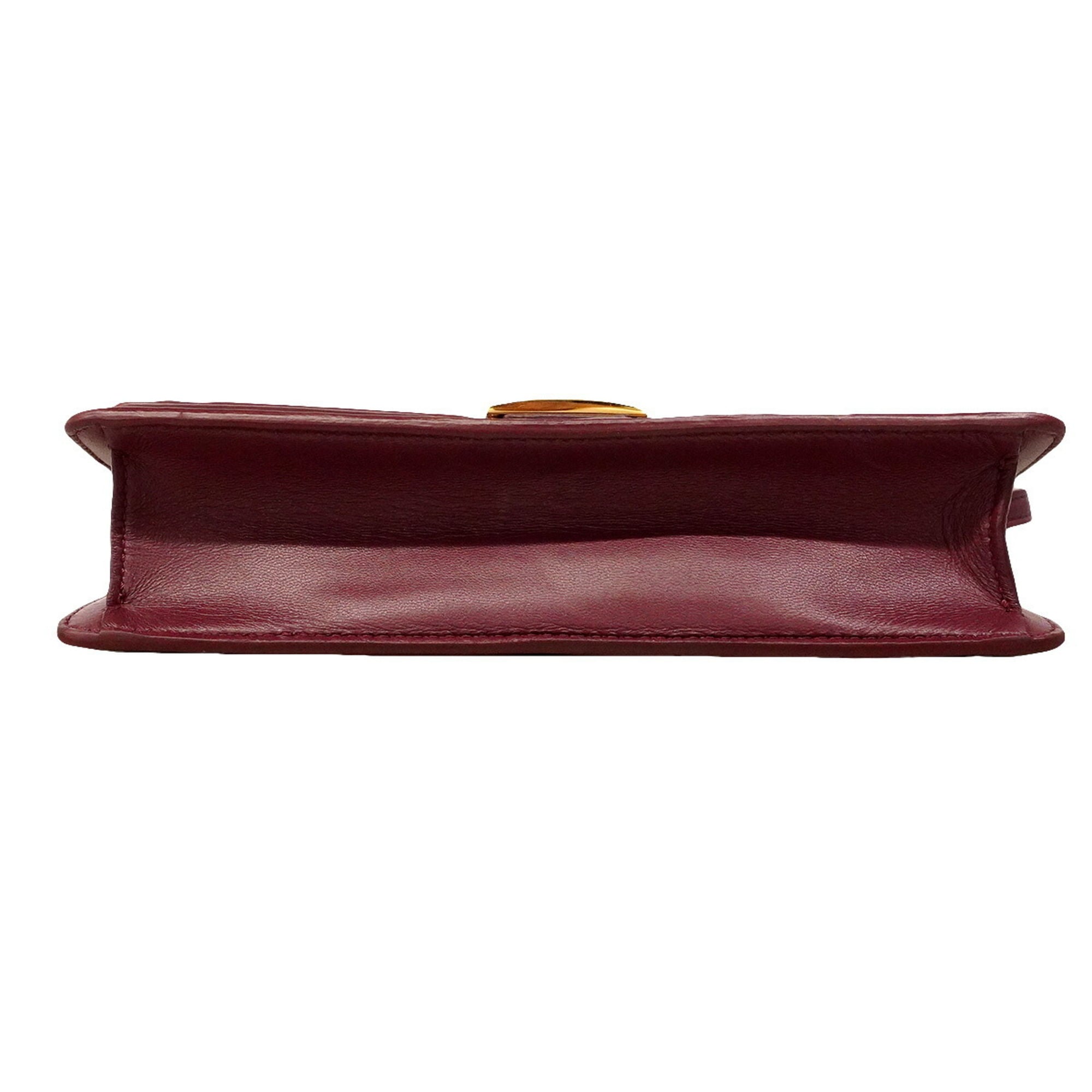 Fendi Bordeaux Leather Shoulder Bag (Pre-Owned)