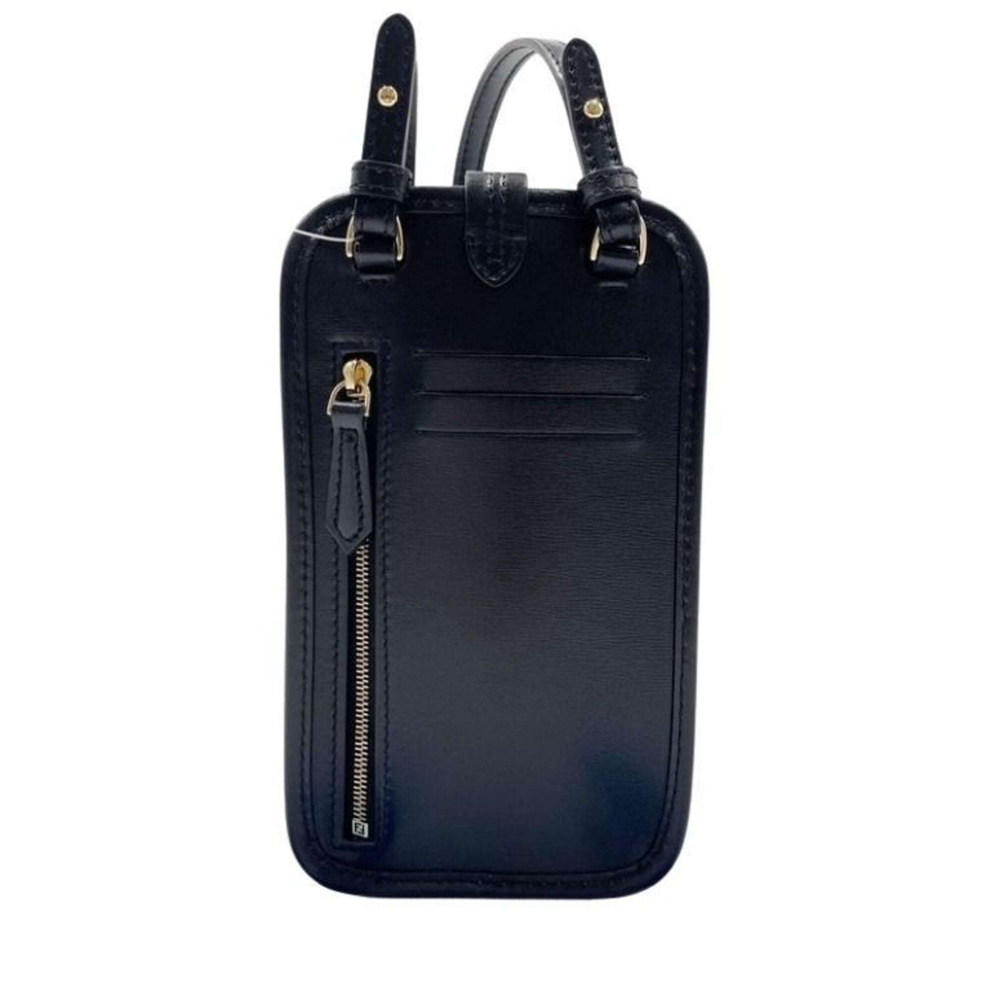 Fendi Black Leather Pouch Shoulder Bag (Pre-Owned)