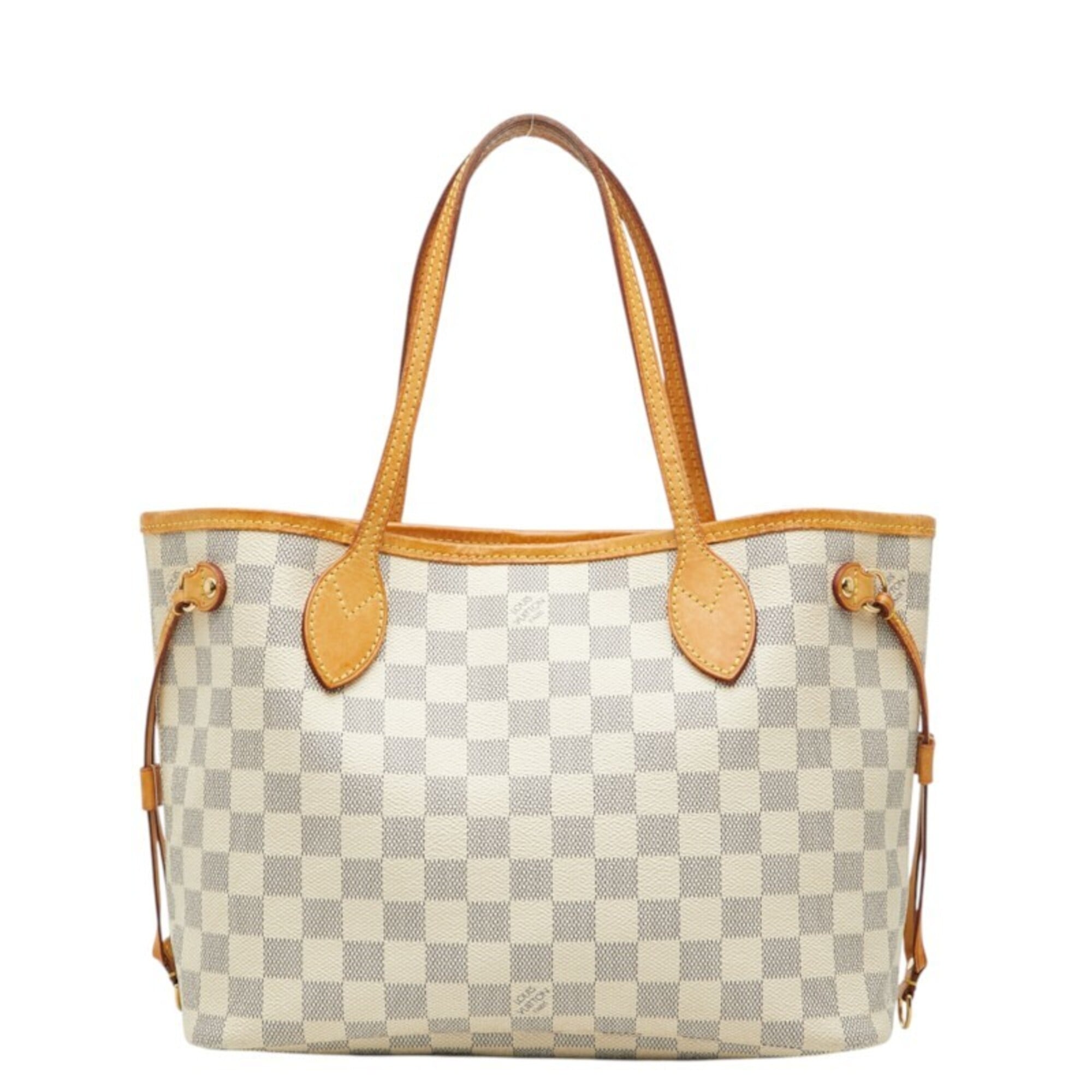Louis Vuitton Damier Azur White Leather Pvc Handbag Tote Bag (Pre-Owned)