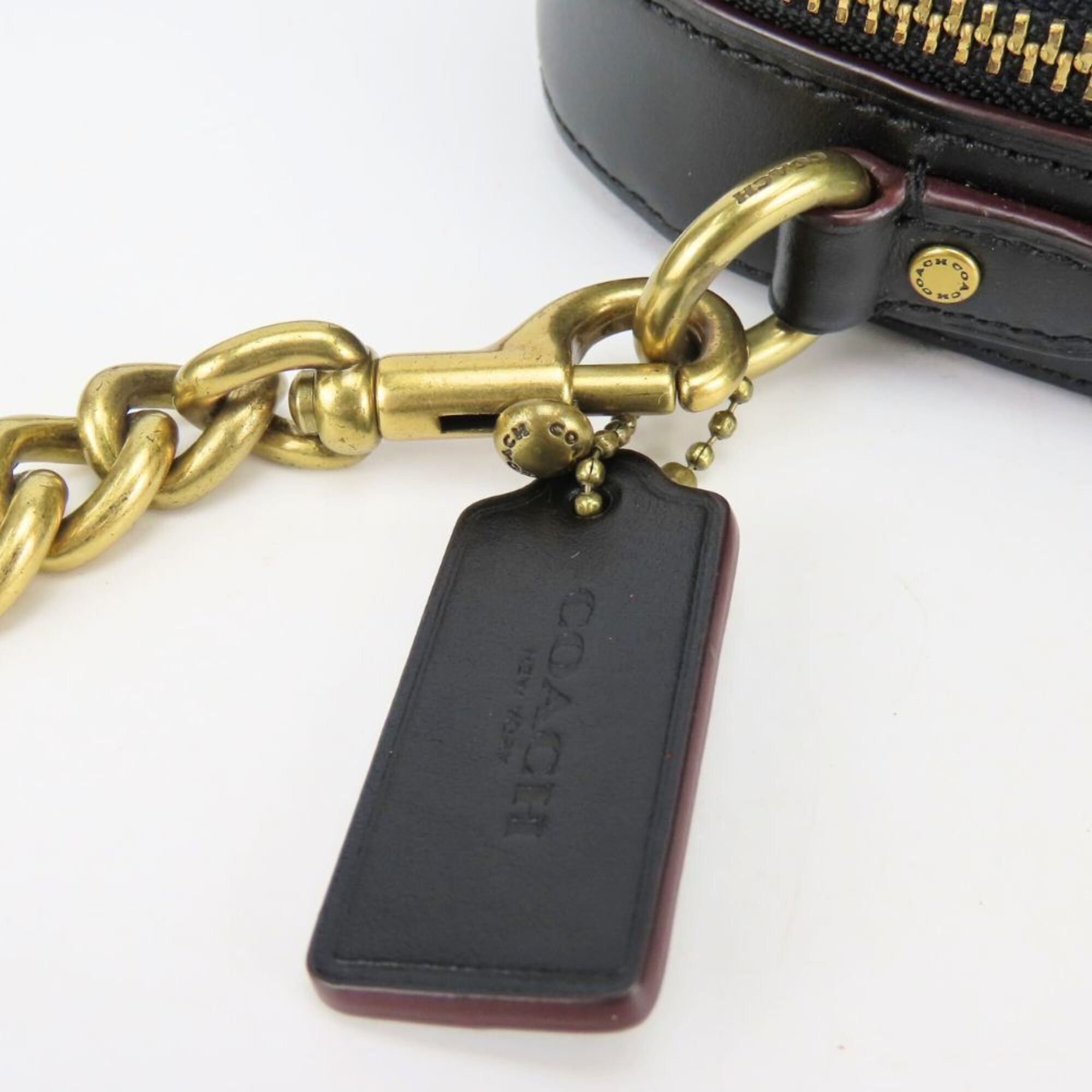 Coach Black Bordeaux Leather Tweed Shoulder Bag (Pre-Owned)