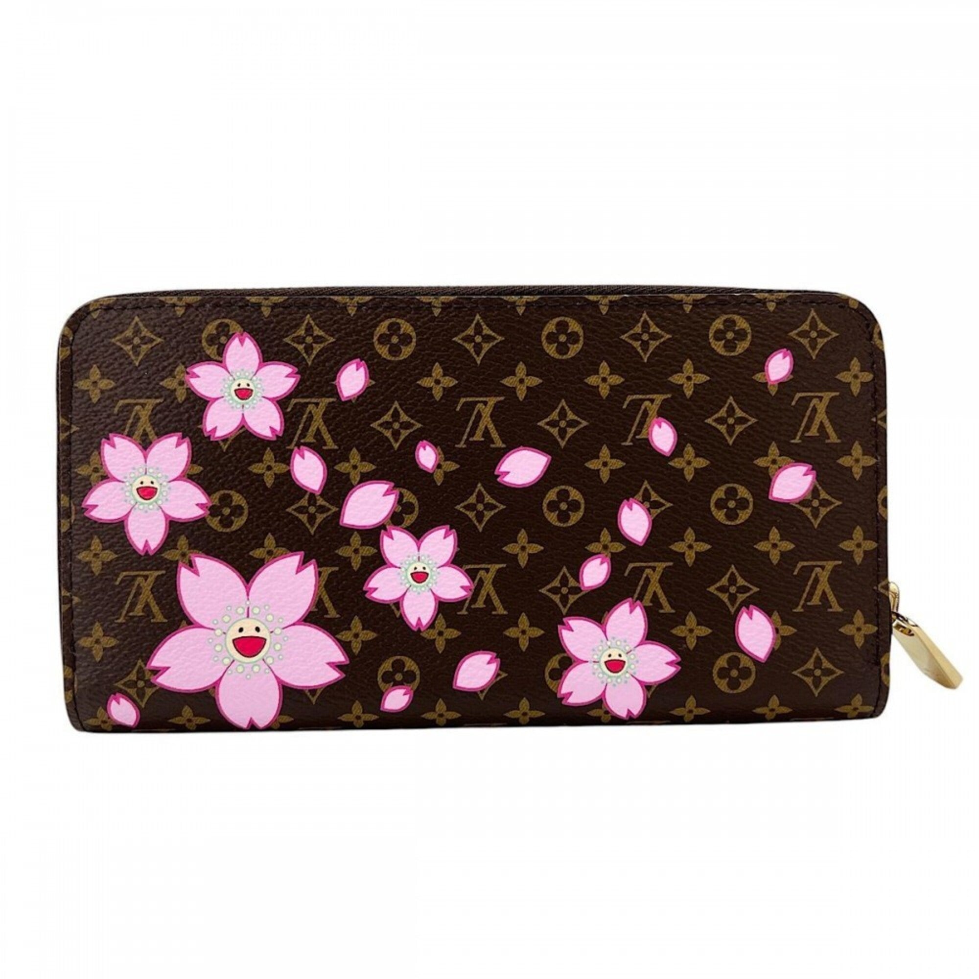 Louis Vuitton Brown Pink Monogram Canvas Long Wallet (Bi-Fold) (Pre-Owned)