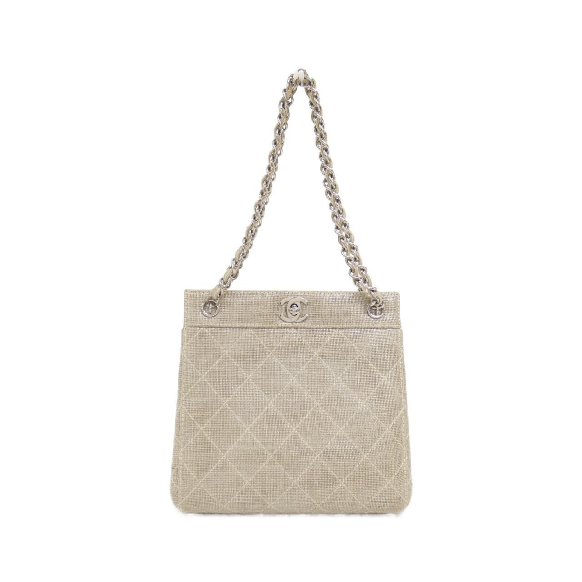Chanel Beige Linen Handbag (Pre-Owned)