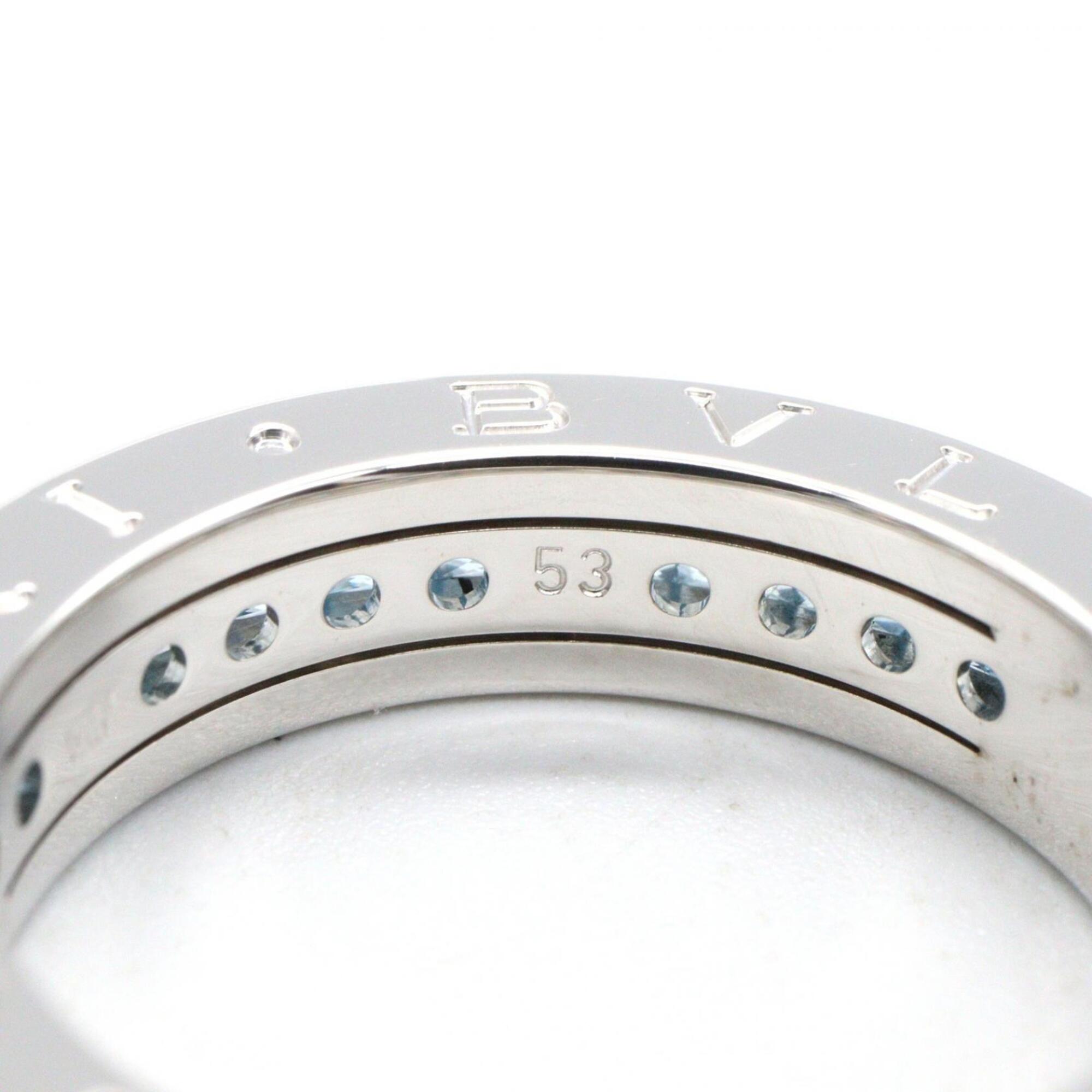 Bvlgari Silver Blue White Gold (18K) Band Ring (Pre-Owned)