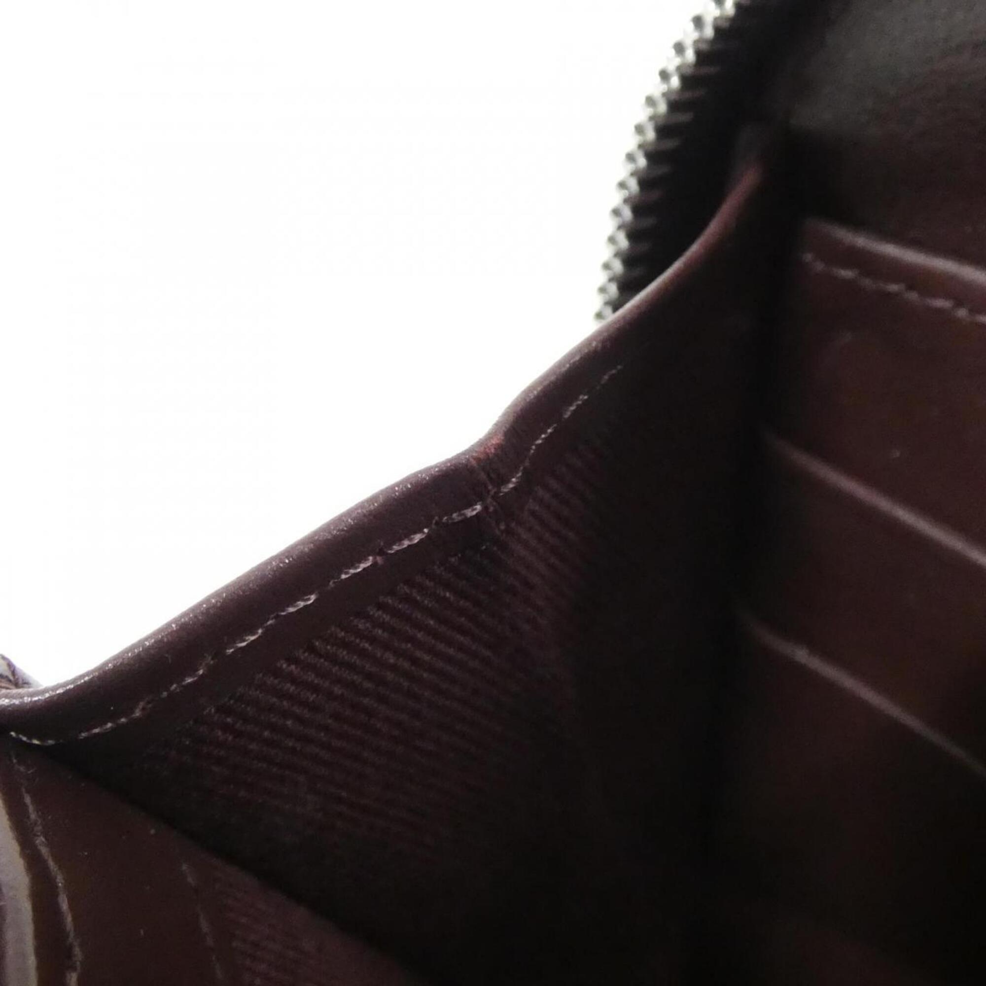Chanel Black Bordeaux Grained Calfskin Long Wallet (Bi-Fold) (Pre-Owned)