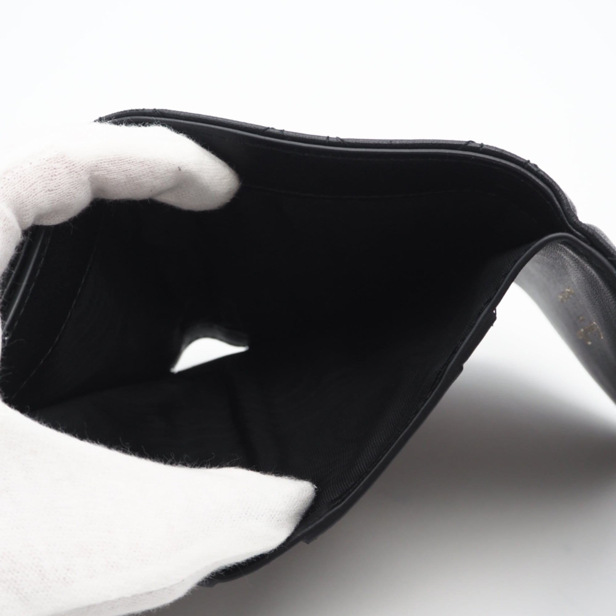 Christian Dior Black Leather Wallet (Tri-Fold) (Pre-Owned)