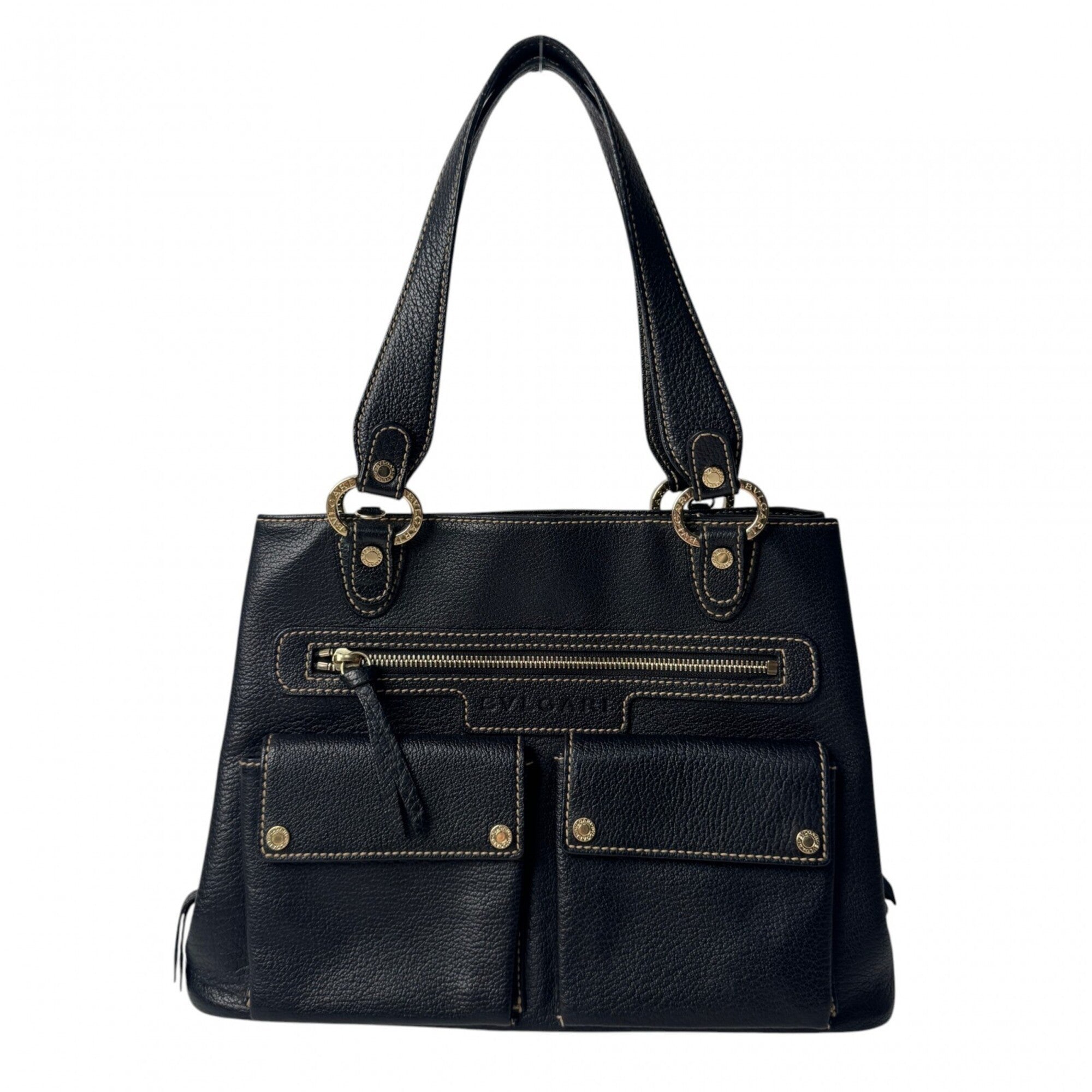 Bvlgari Black Leather Handbag (Pre-Owned)