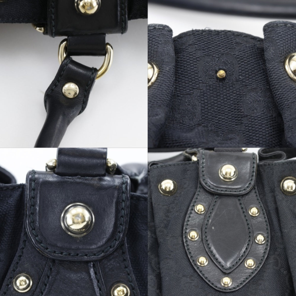 Gucci Gg Canvas Black Gg Canvas Tote Bag (Pre-Owned)