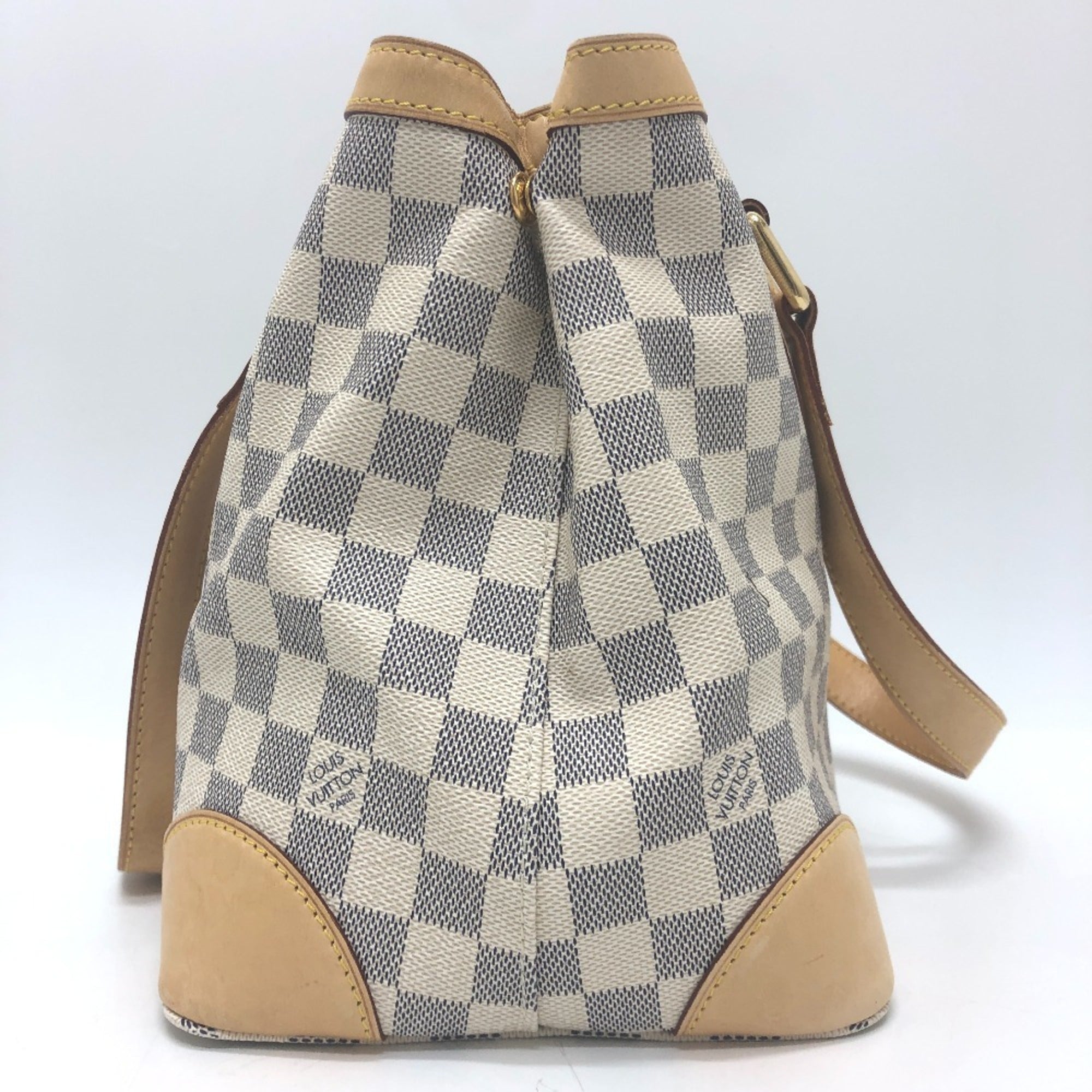 Louis Vuitton White Damier Azur Canvas Handbag Tote Bag (Pre-Owned)