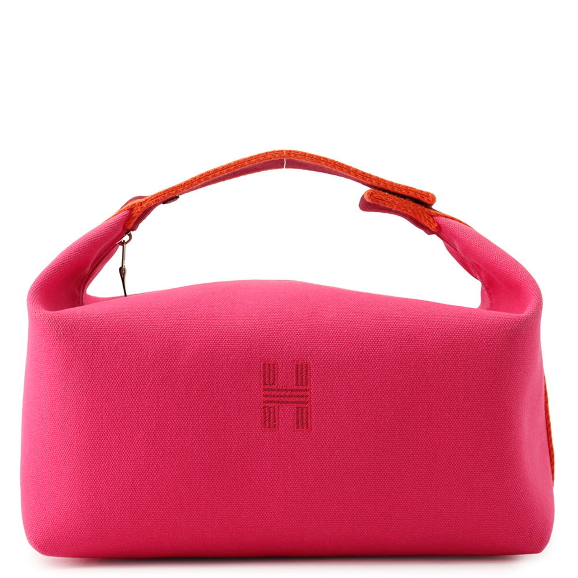 Hermes Kara Pink Canvas Handbag Pouch (Pre-Owned)