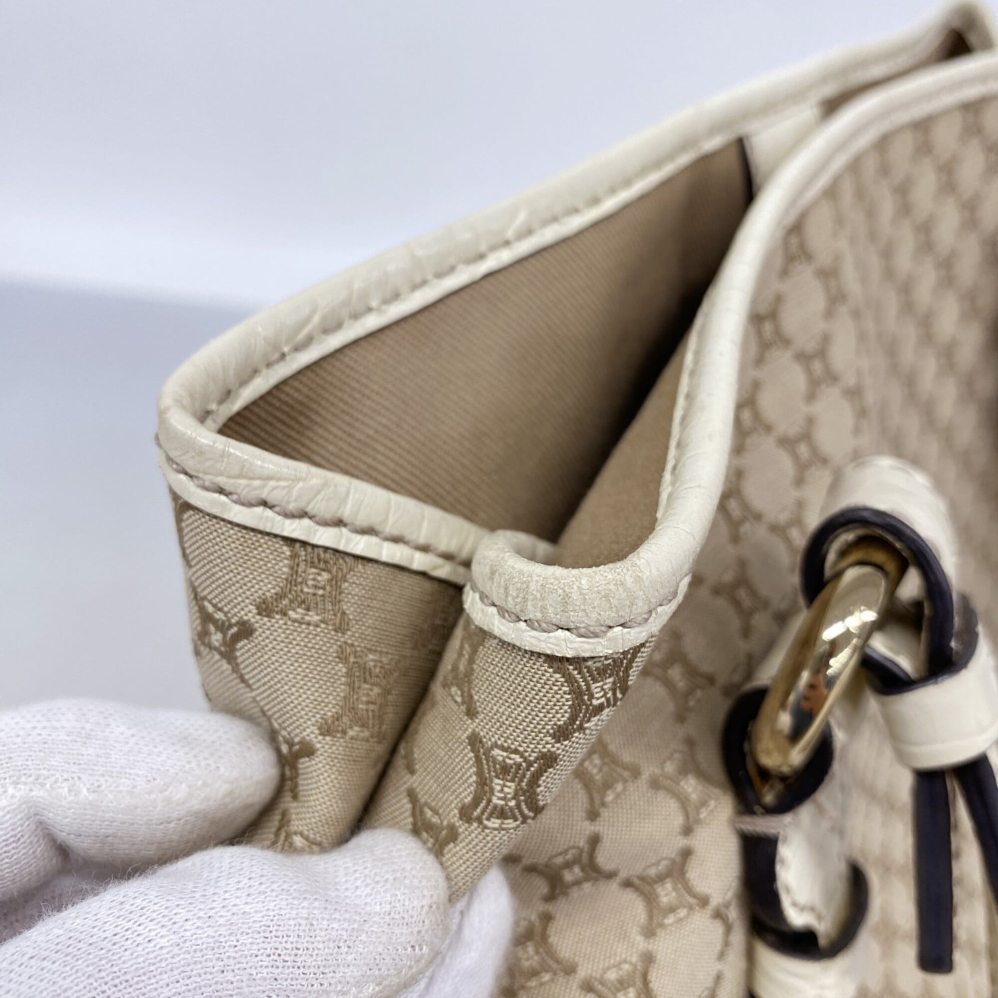 Celine Beige Nylon Canvas Tote Bag (Pre-Owned)