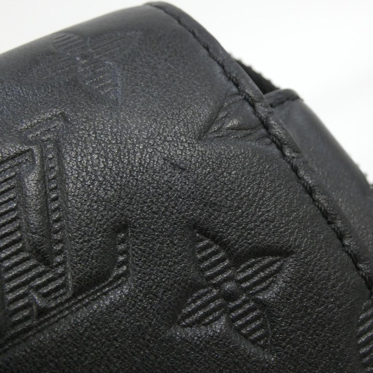 Louis Vuitton Monogram Shadow Black Leather Handbag Pouch Shoulder Bag (Pre-Owned)