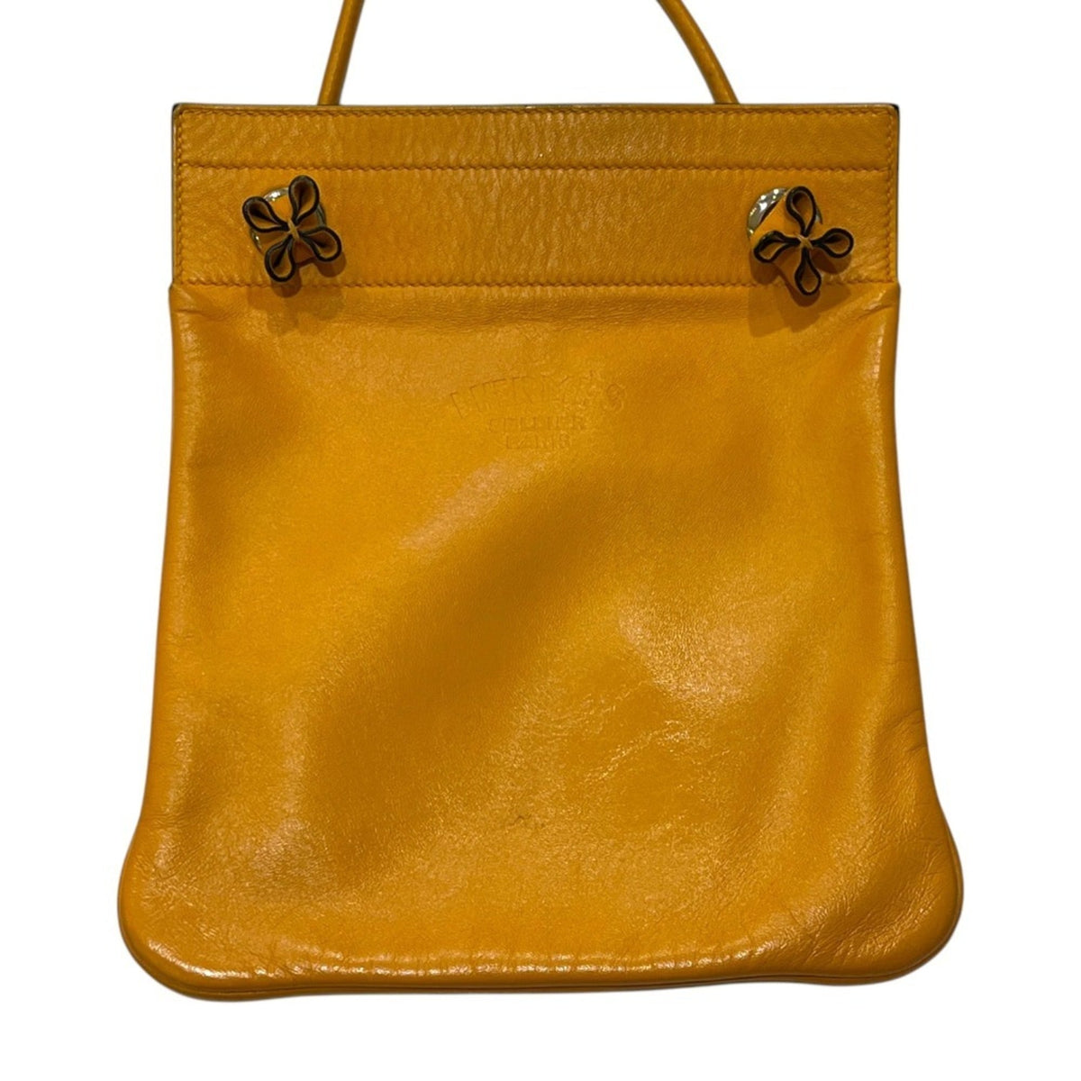 Hermes Yellow Swift Leather Pochette Shoulder Bag (Pre-Owned)