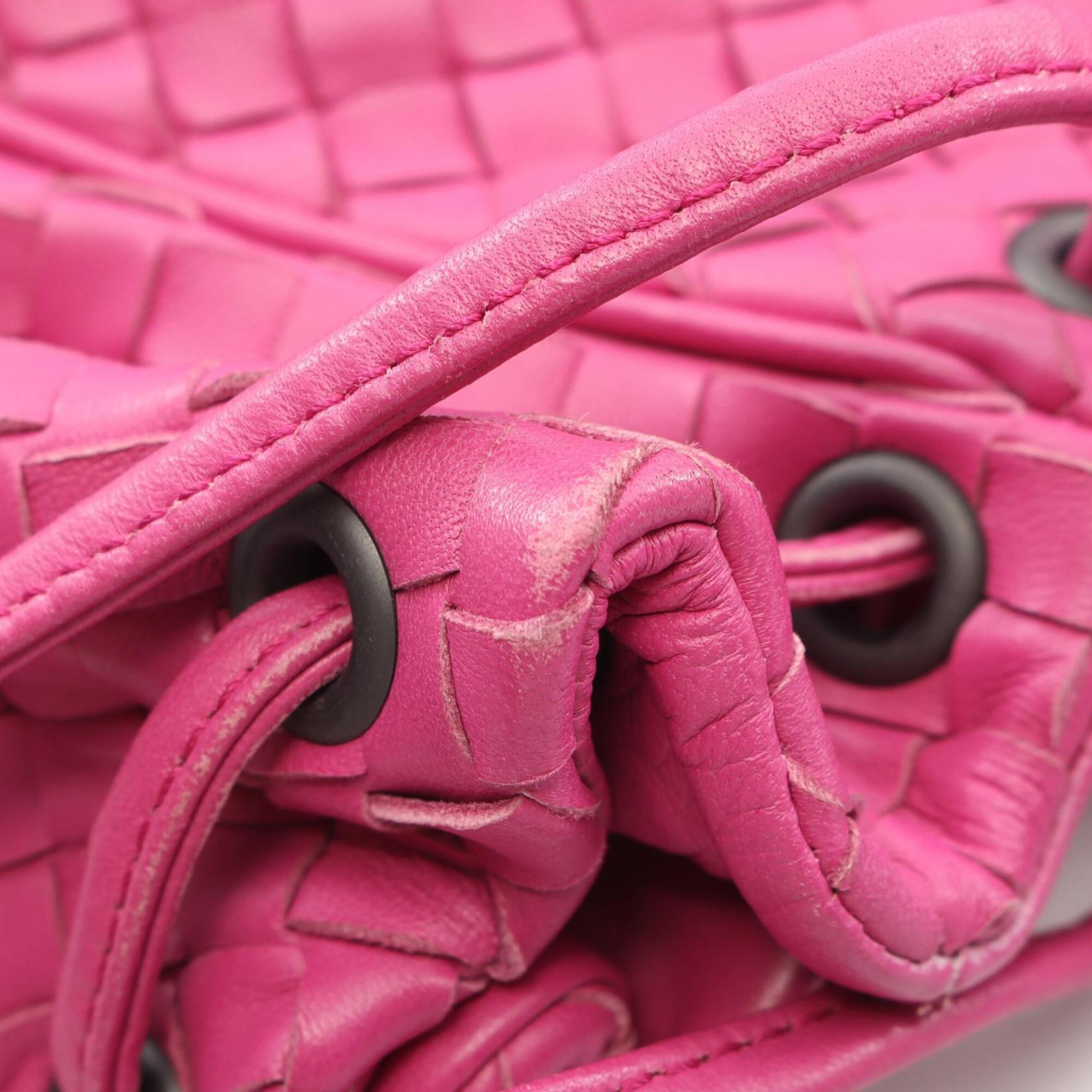 Bottega Veneta Pink Leather Handbag Shoulder Bag (Pre-Owned)