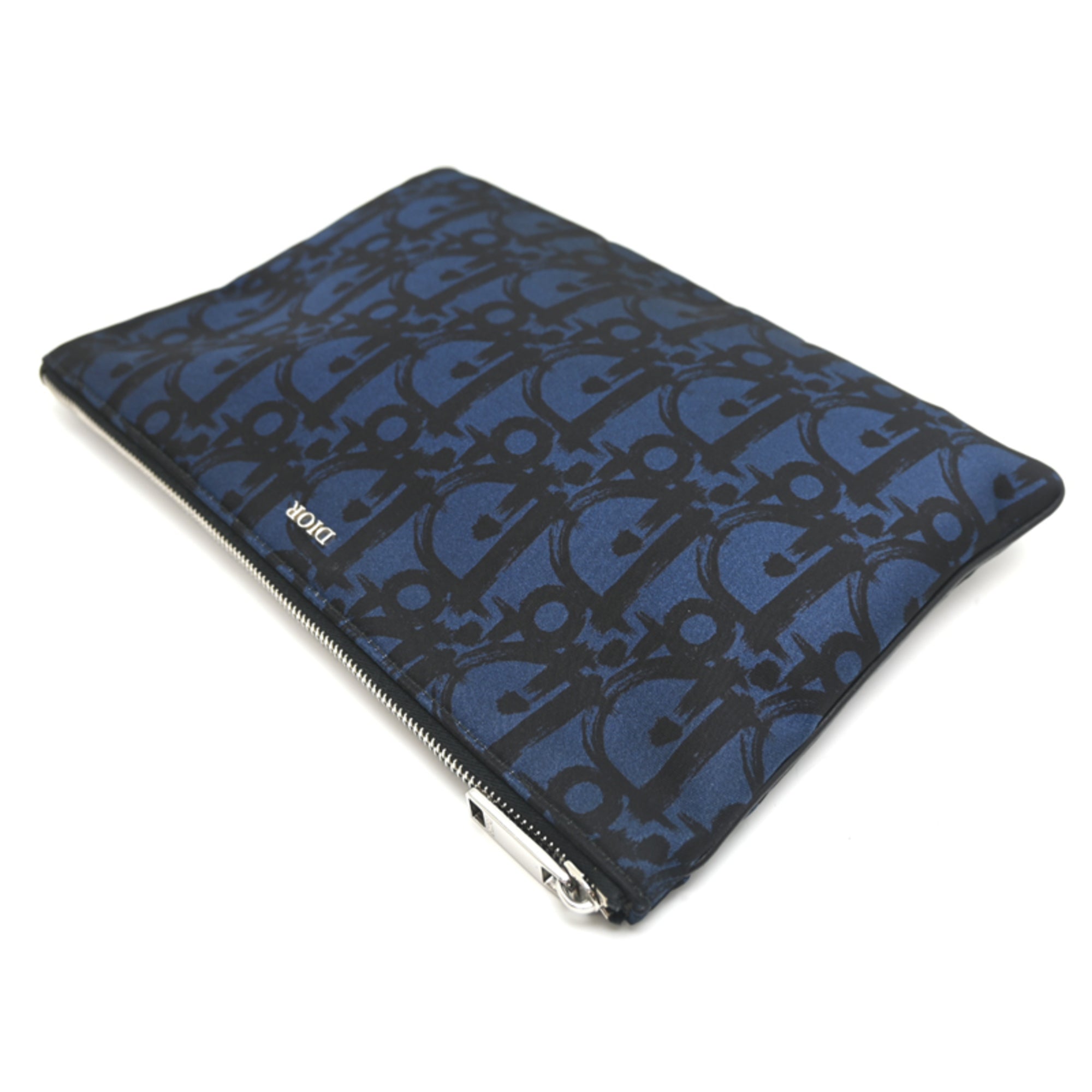 Christian Dior Black Blue Nylon Clutch Bag (Pre-Owned)
