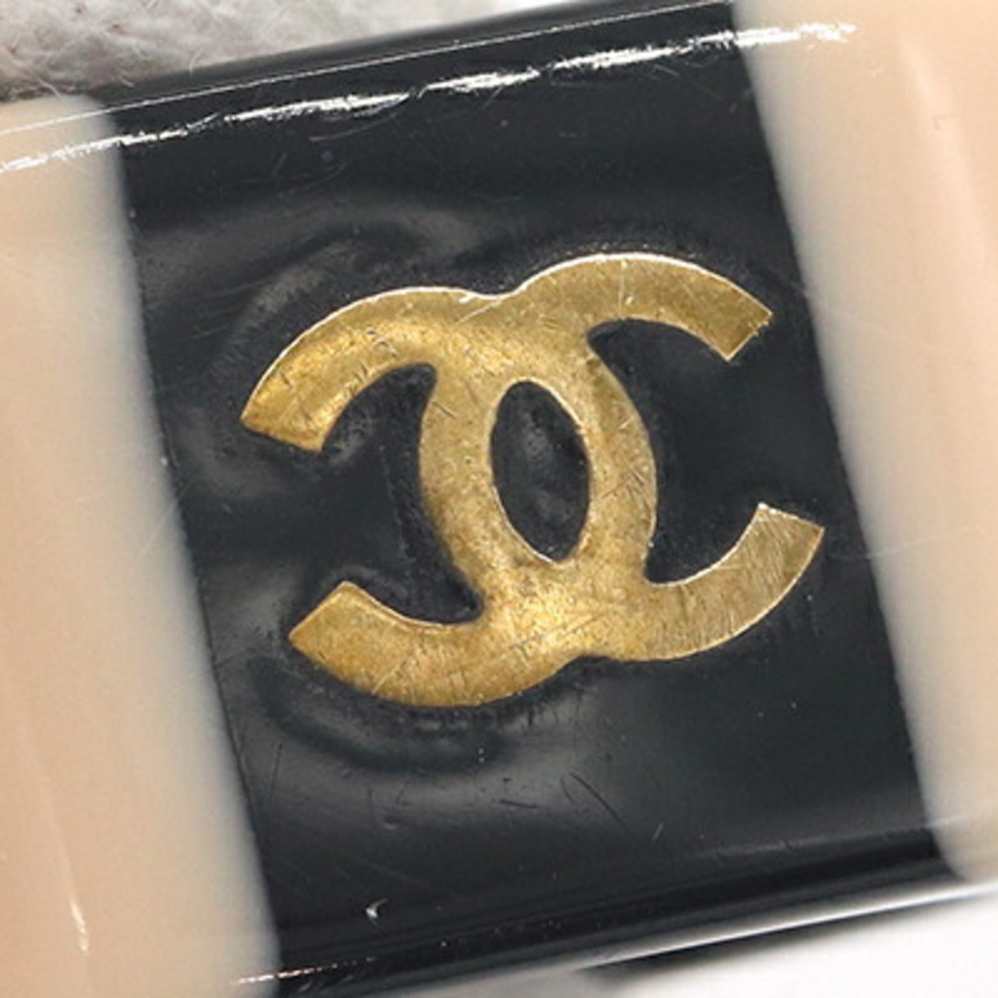 Chanel Black Pink Plastic Band Ring (Pre-Owned)