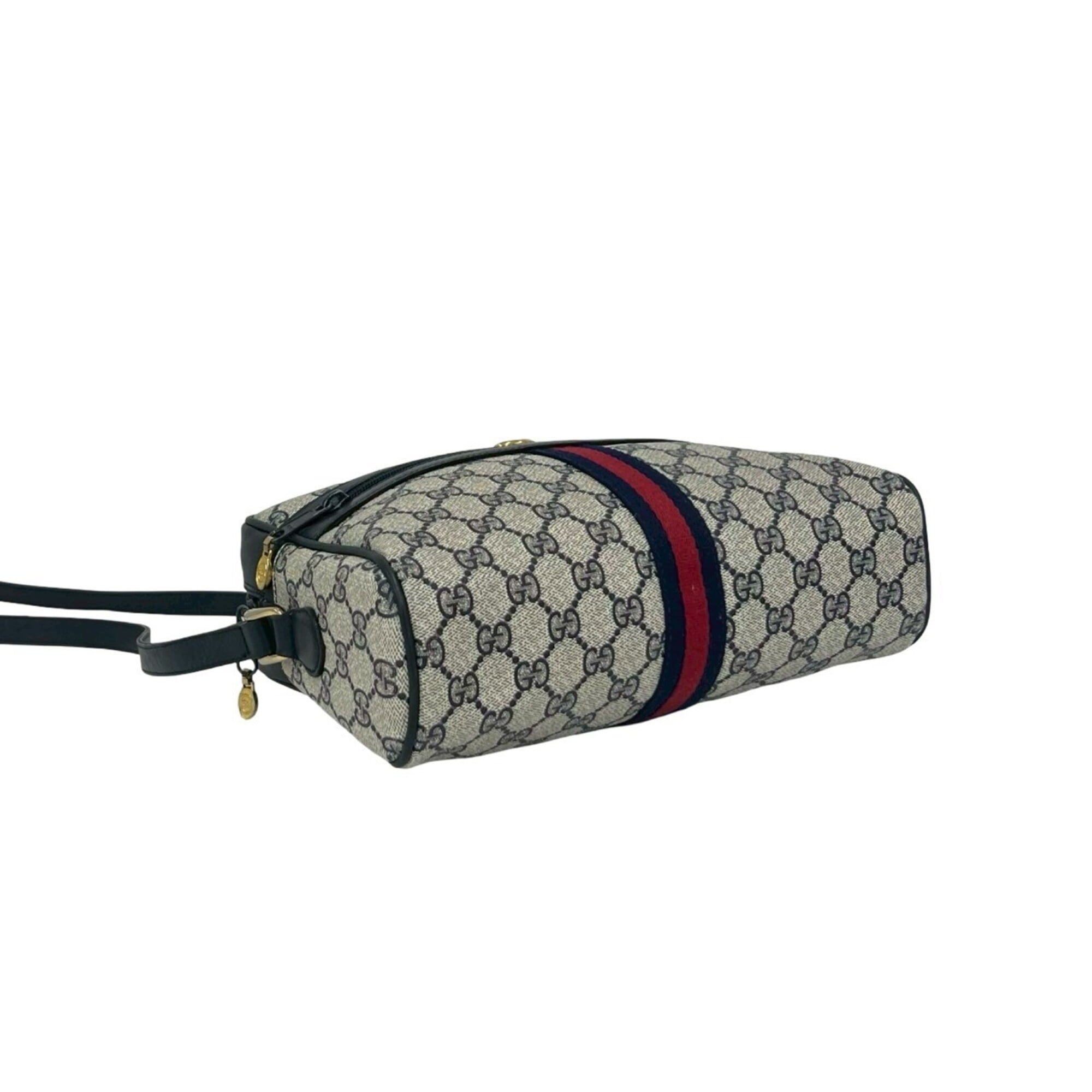 Gucci Navy Red Color Pvc Leather Pochette Shoulder Bag (Pre-Owned)