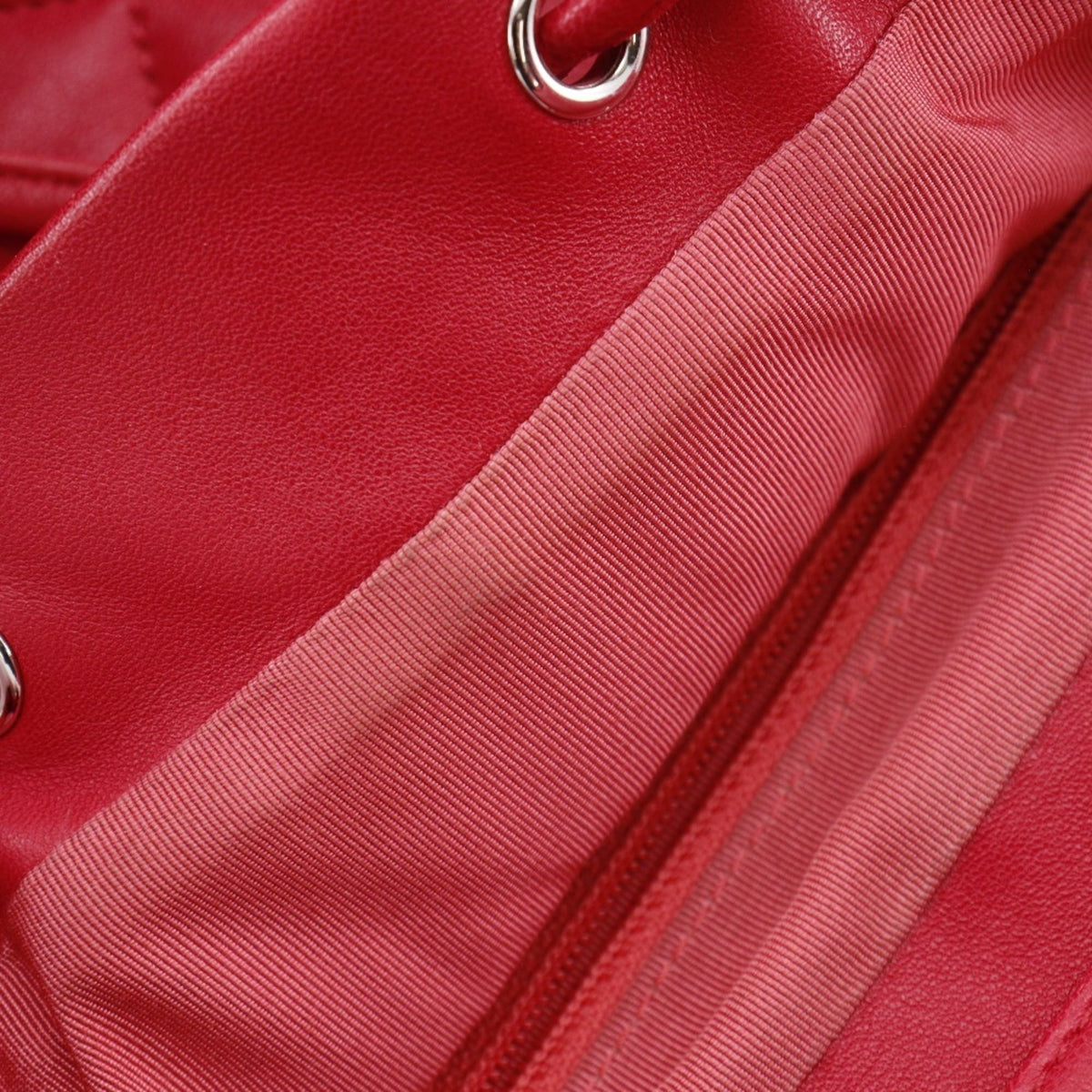 Chanel Matelasse Red Color Leather Backpack (Pre-Owned)