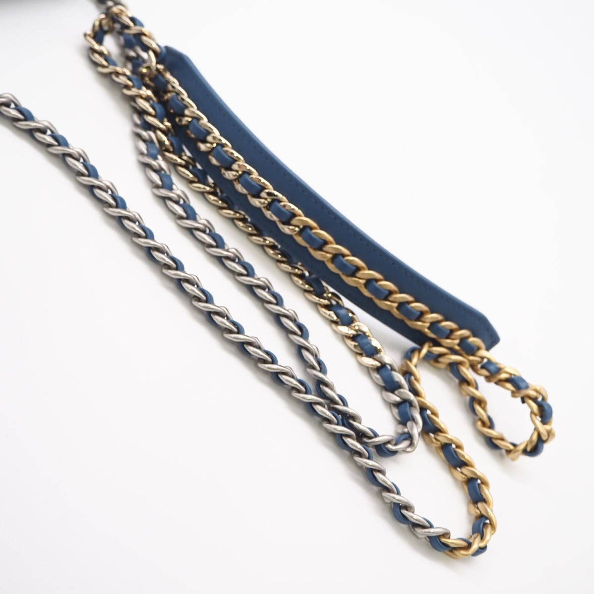 Chanel Denim Blue Denim Leather Shoulder Bag (Pre-Owned)