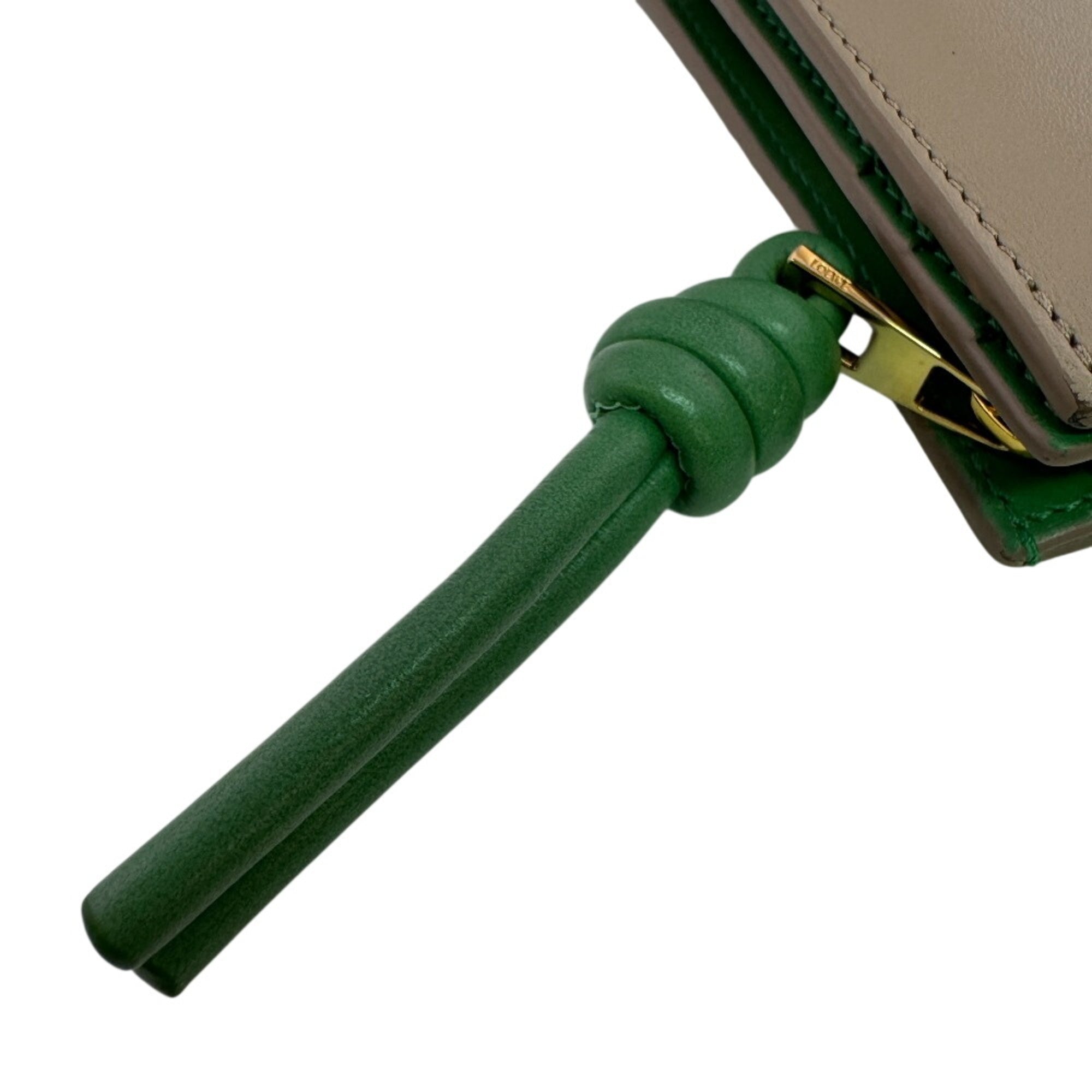 Loewe Beige Green Leather Wallet (Bi-Fold) (Pre-Owned)