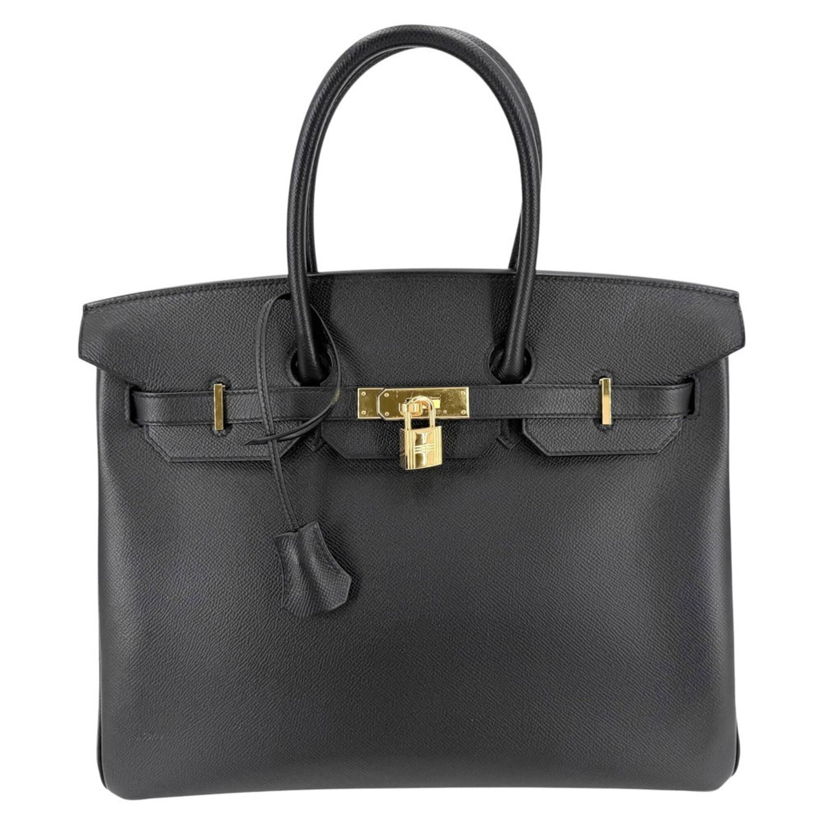 Hermes Black Leather Handbag (Pre-Owned)