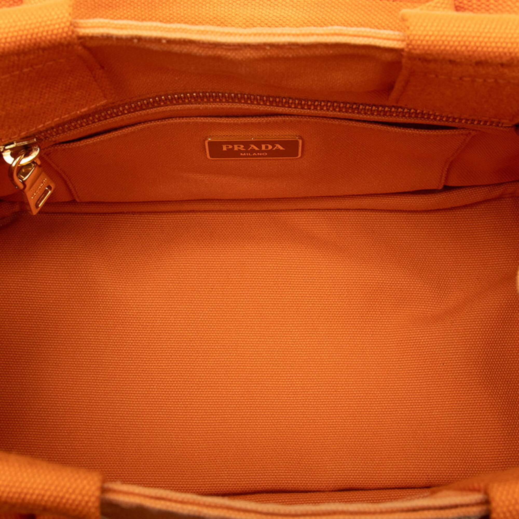 Prada Orange Canvas Handbag Shoulder Bag (Pre-Owned)